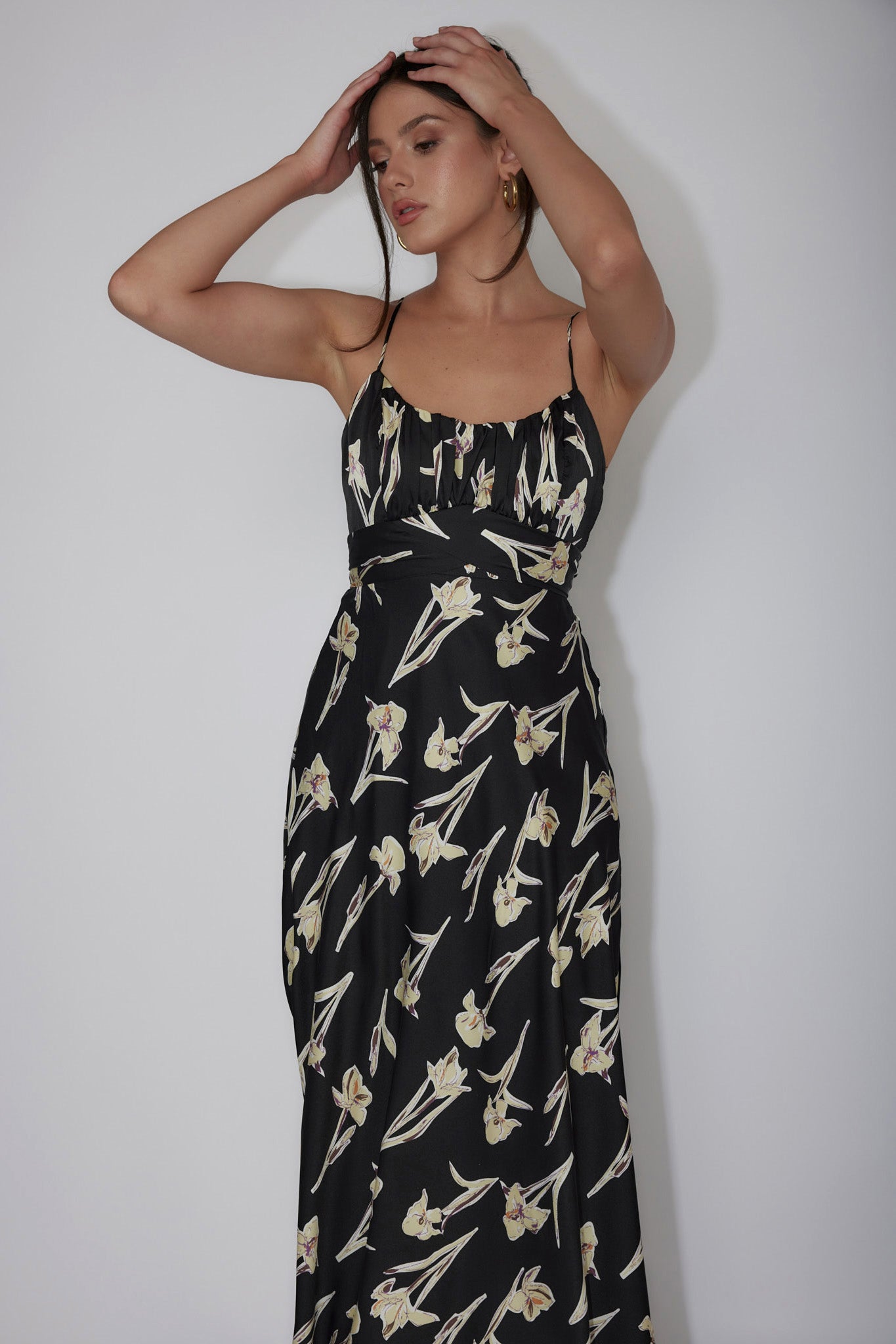 Linka Cami Strap Midi Dress Orchid Black by Selfie Leslie Australia