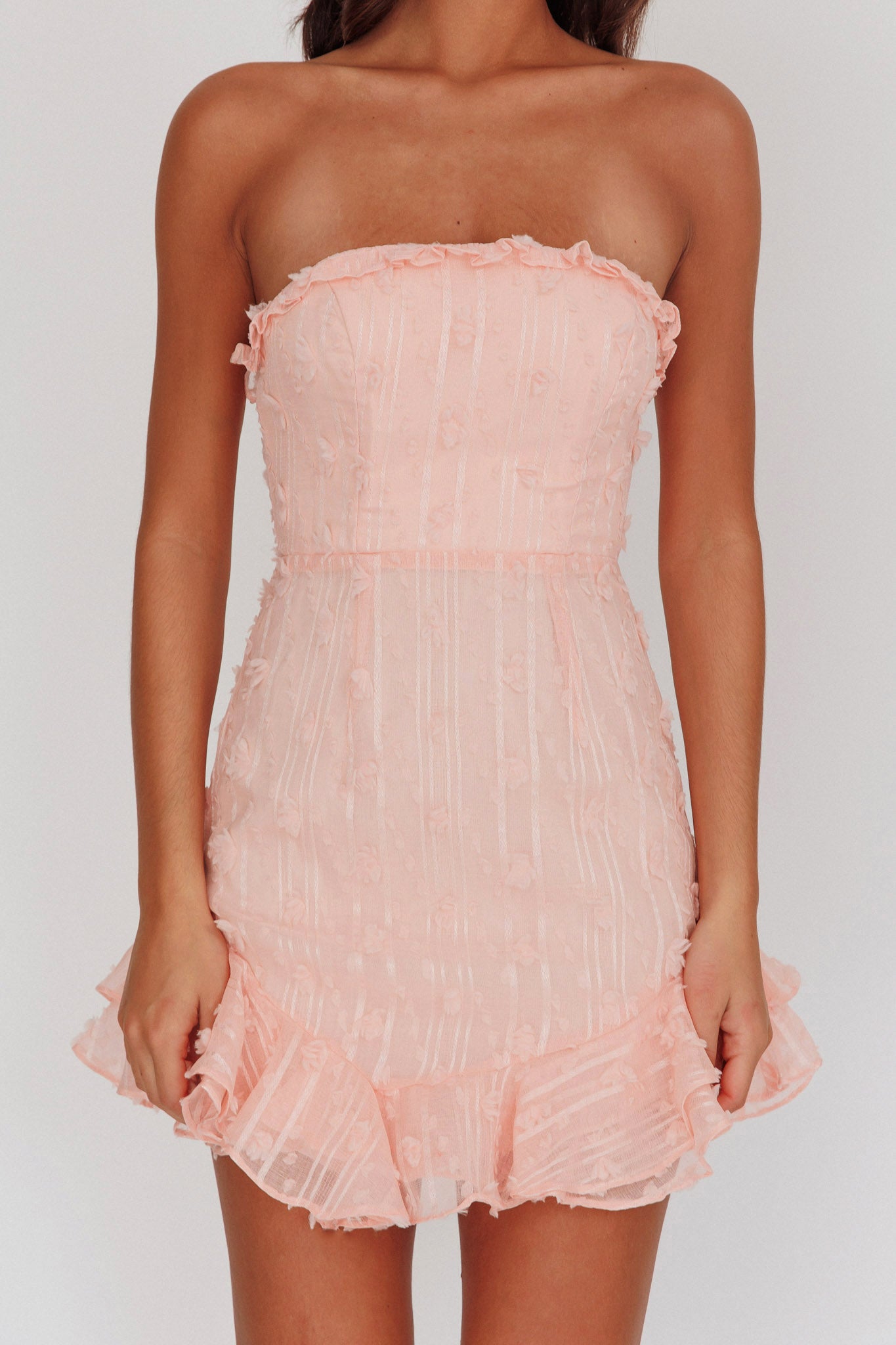 Cece Embellished Bandeau Dress Blush by Selfie Leslie Australia