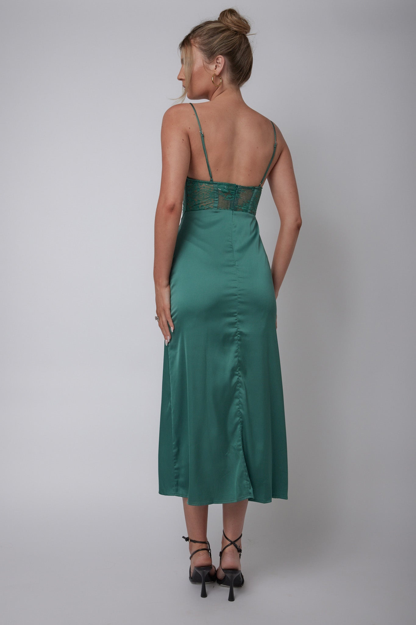 Trophy Lace Bodice Midi Dress Emerald by Selfie Leslie Australia