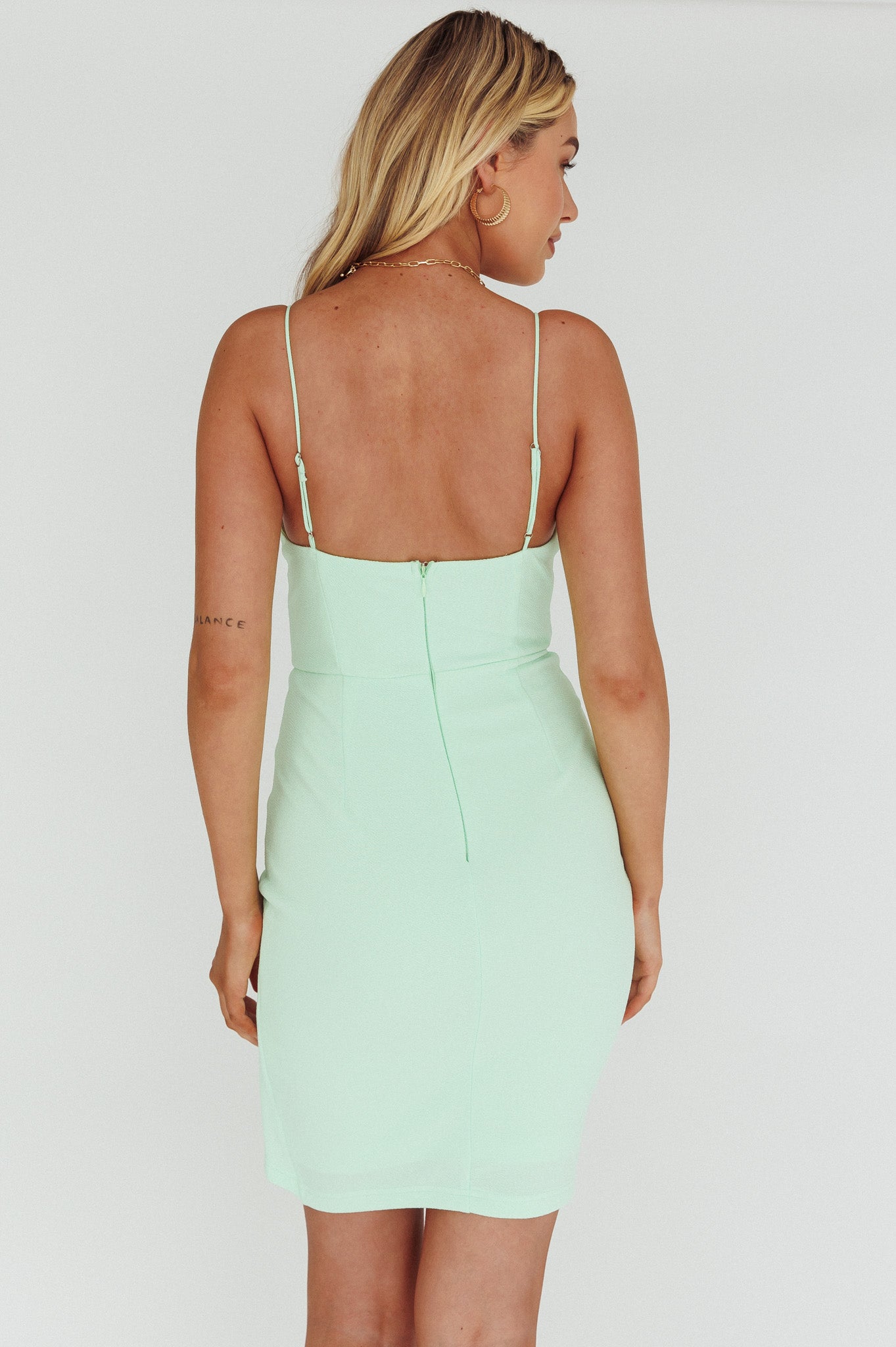 Sweet Embrace Structured Bodice Ruffle Dress Mint by Selfie Leslie Australia