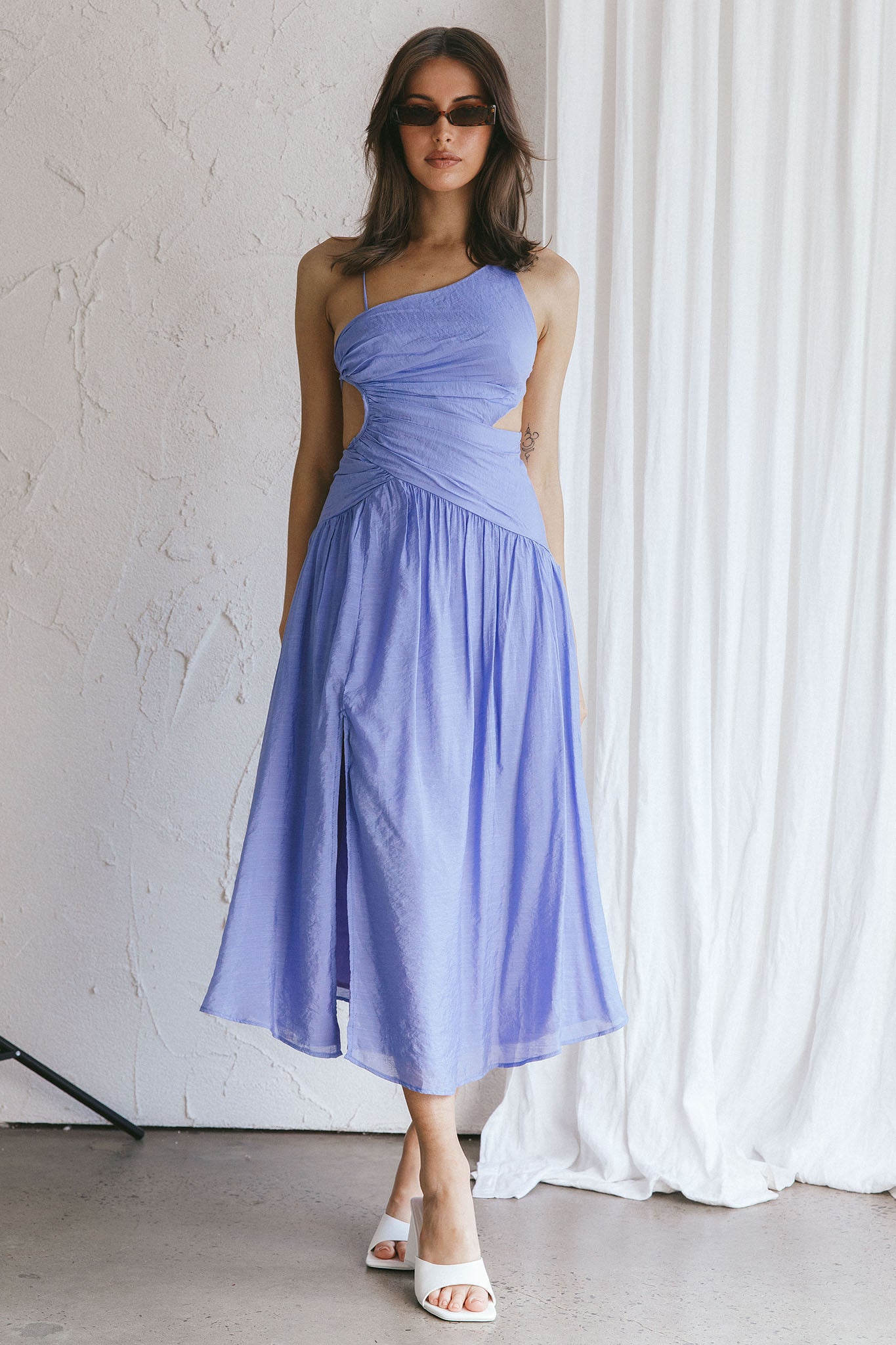Destination Open Back Midi Dress Purple by Selfie Leslie Australia