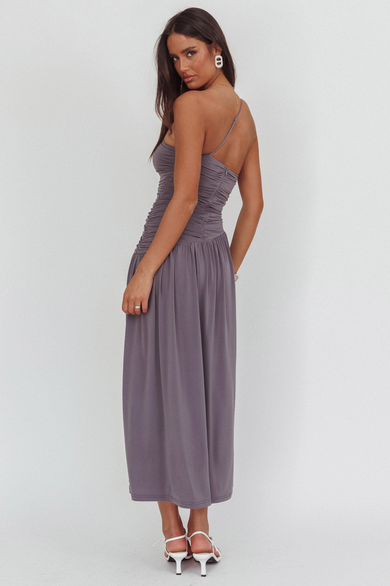 Destination One-Shoulder Maxi Dress Taupe by Selfie Leslie Australia