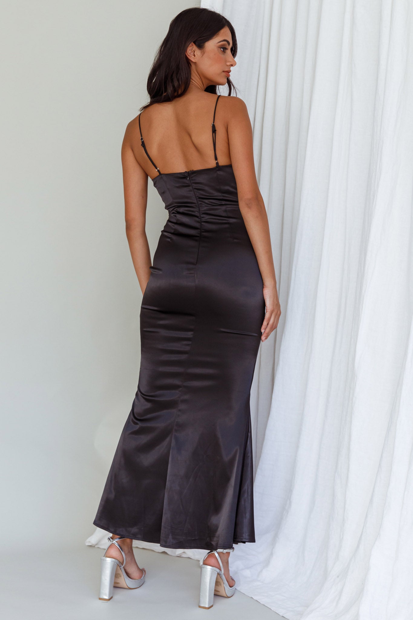 Moon Rising Mermaid Maxi Dress Black by Selfie Leslie Australia