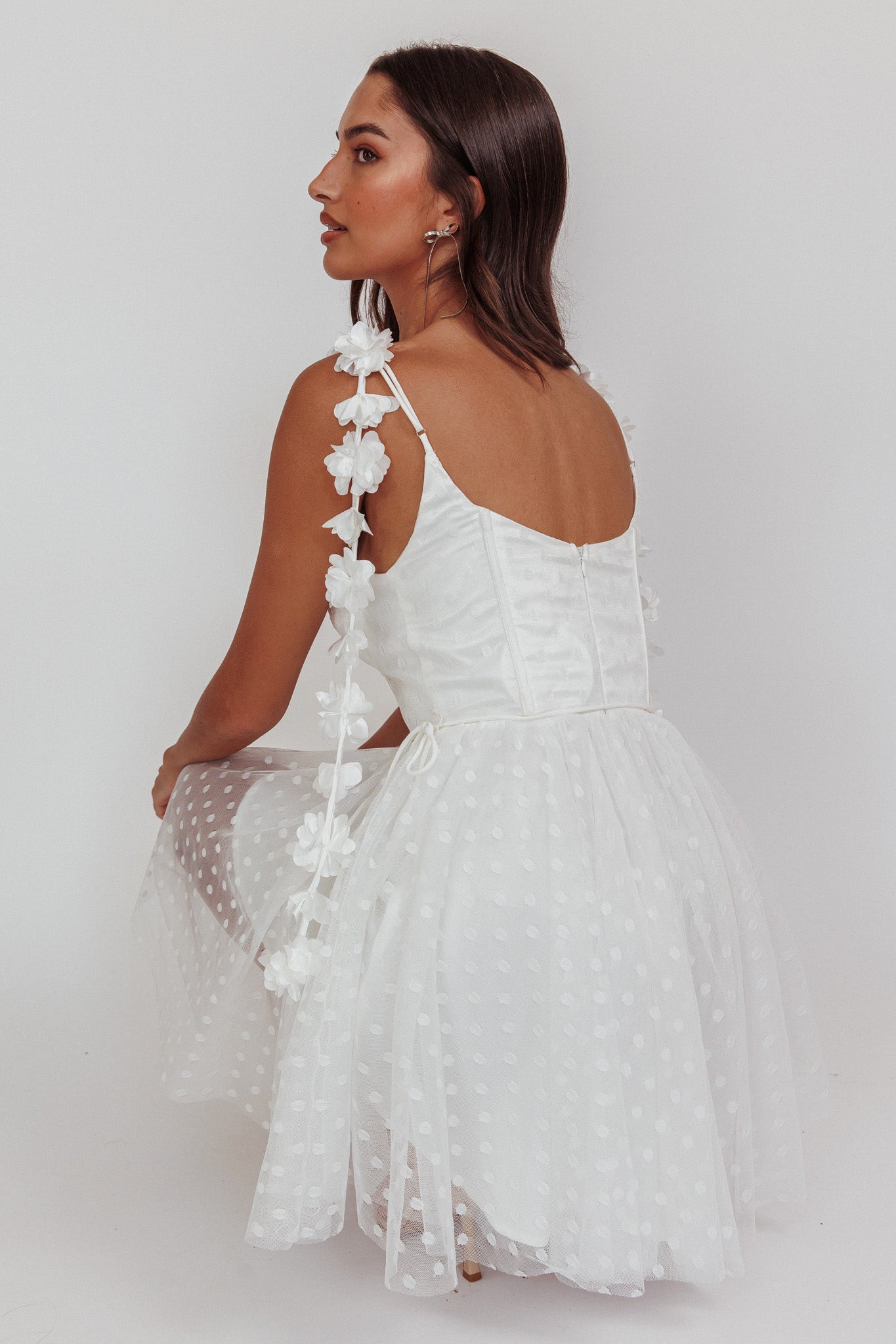 Fairytale Dream Floral Strap Mini Dress White by Selfie Leslie Australia