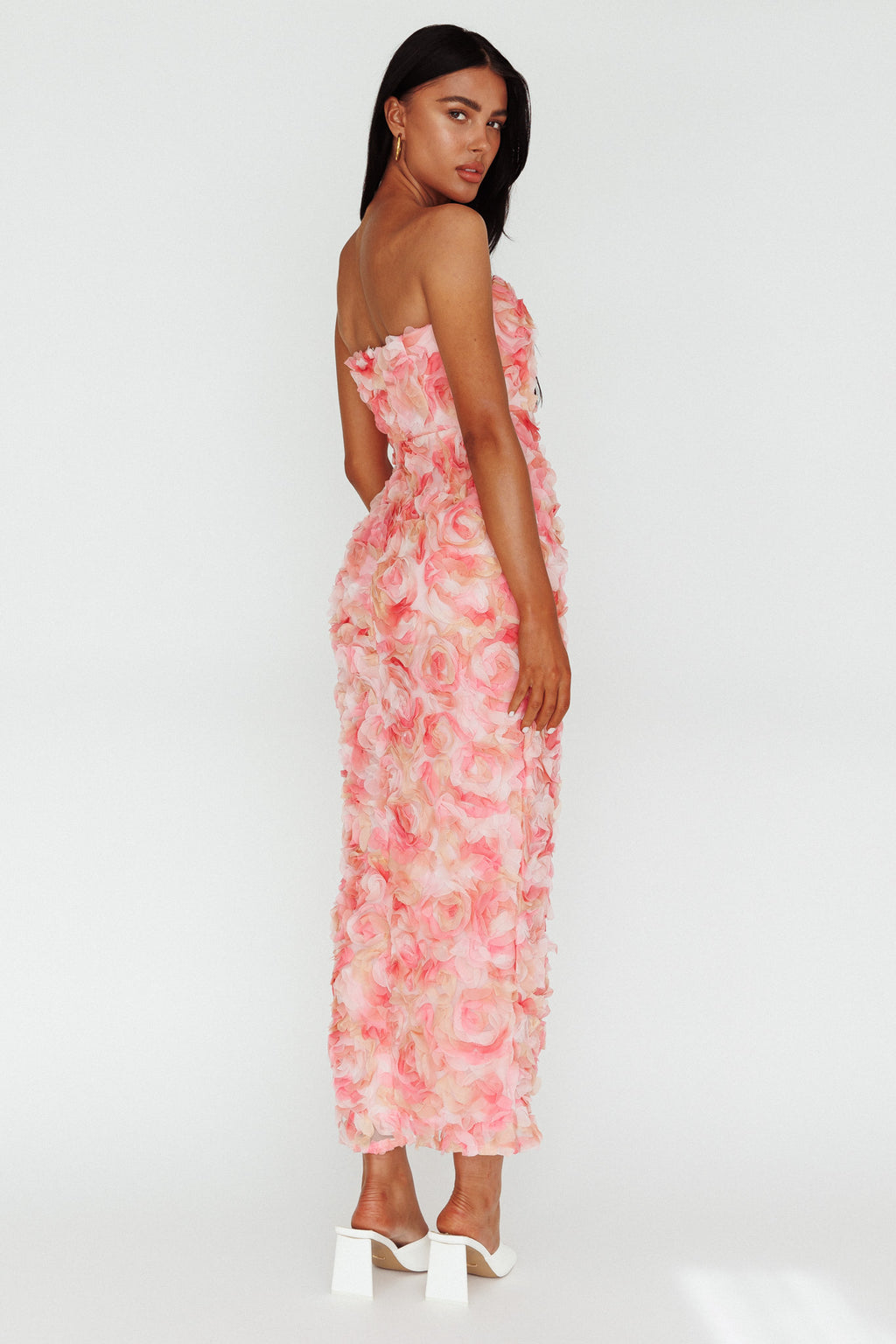 In Paris Embellished Midi Dress Pink by Selfie Leslie Australia