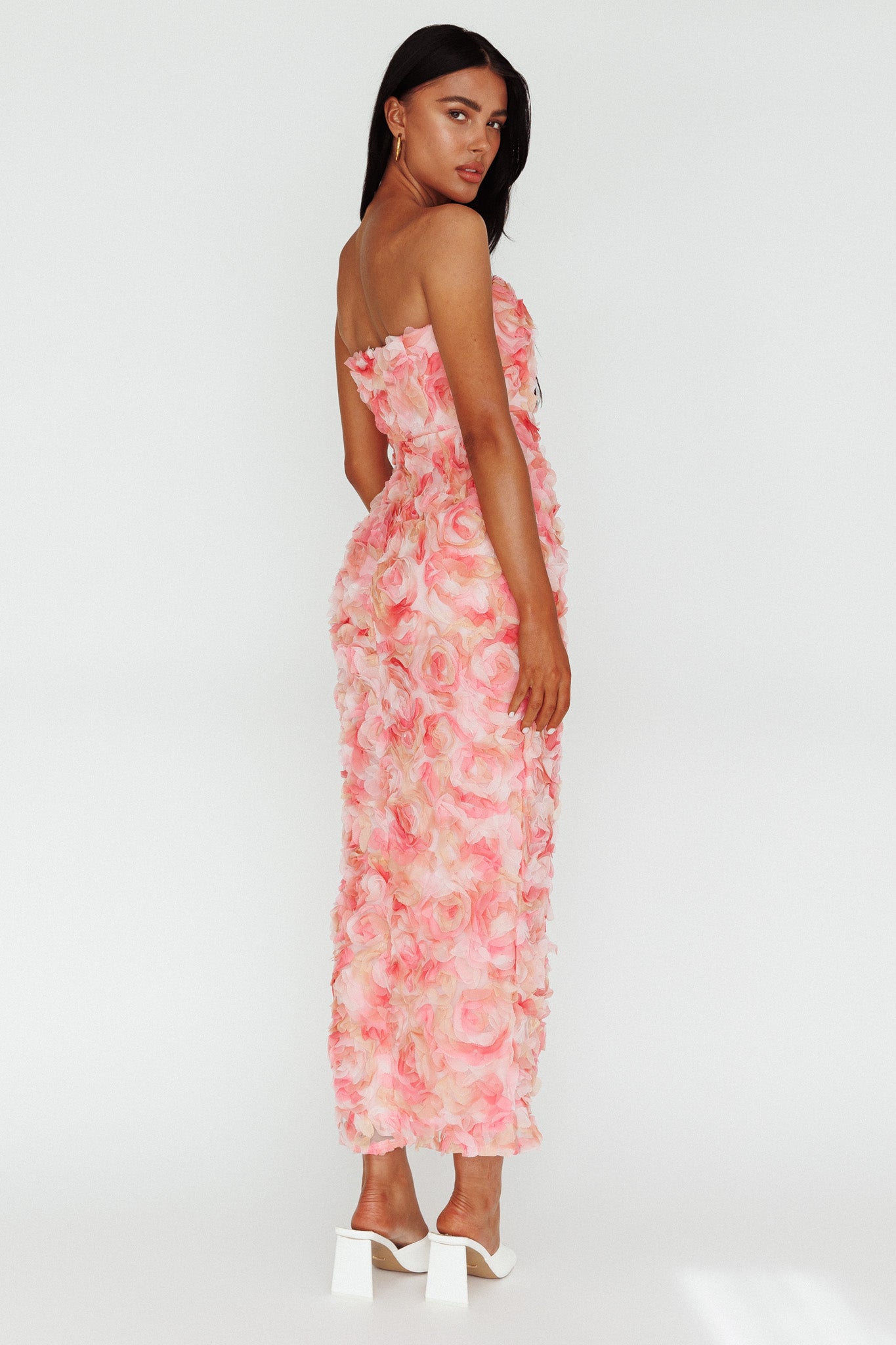 In Paris Embellished Midi Dress Pink by Selfie Leslie Australia