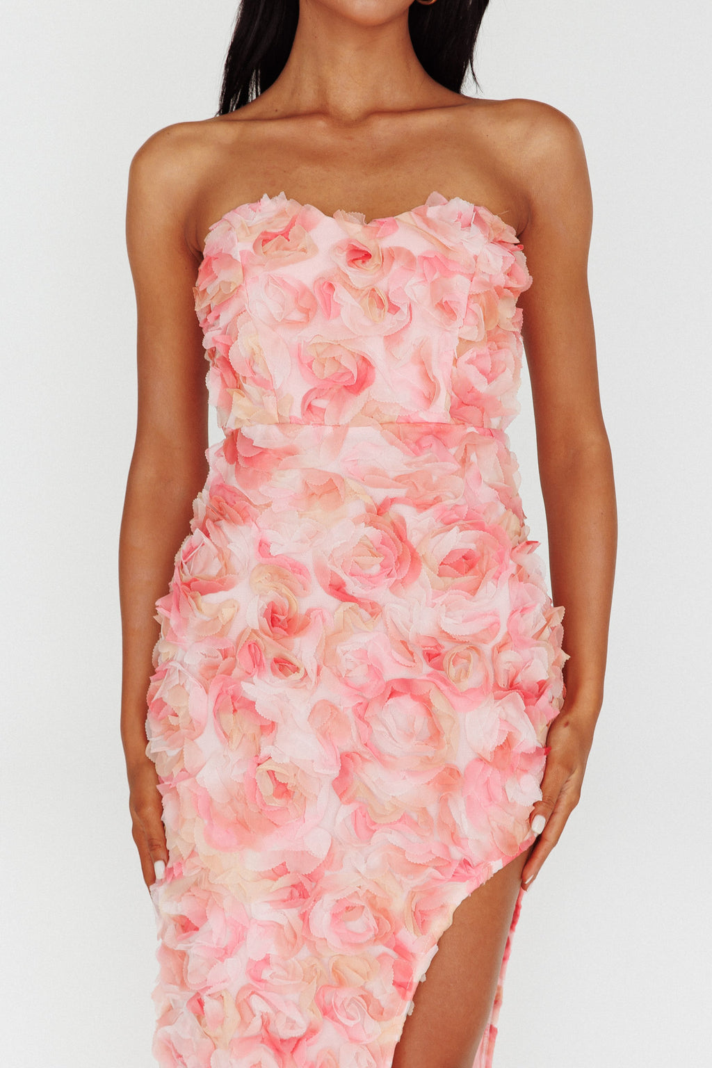 In Paris Embellished Midi Dress Pink by Selfie Leslie Australia