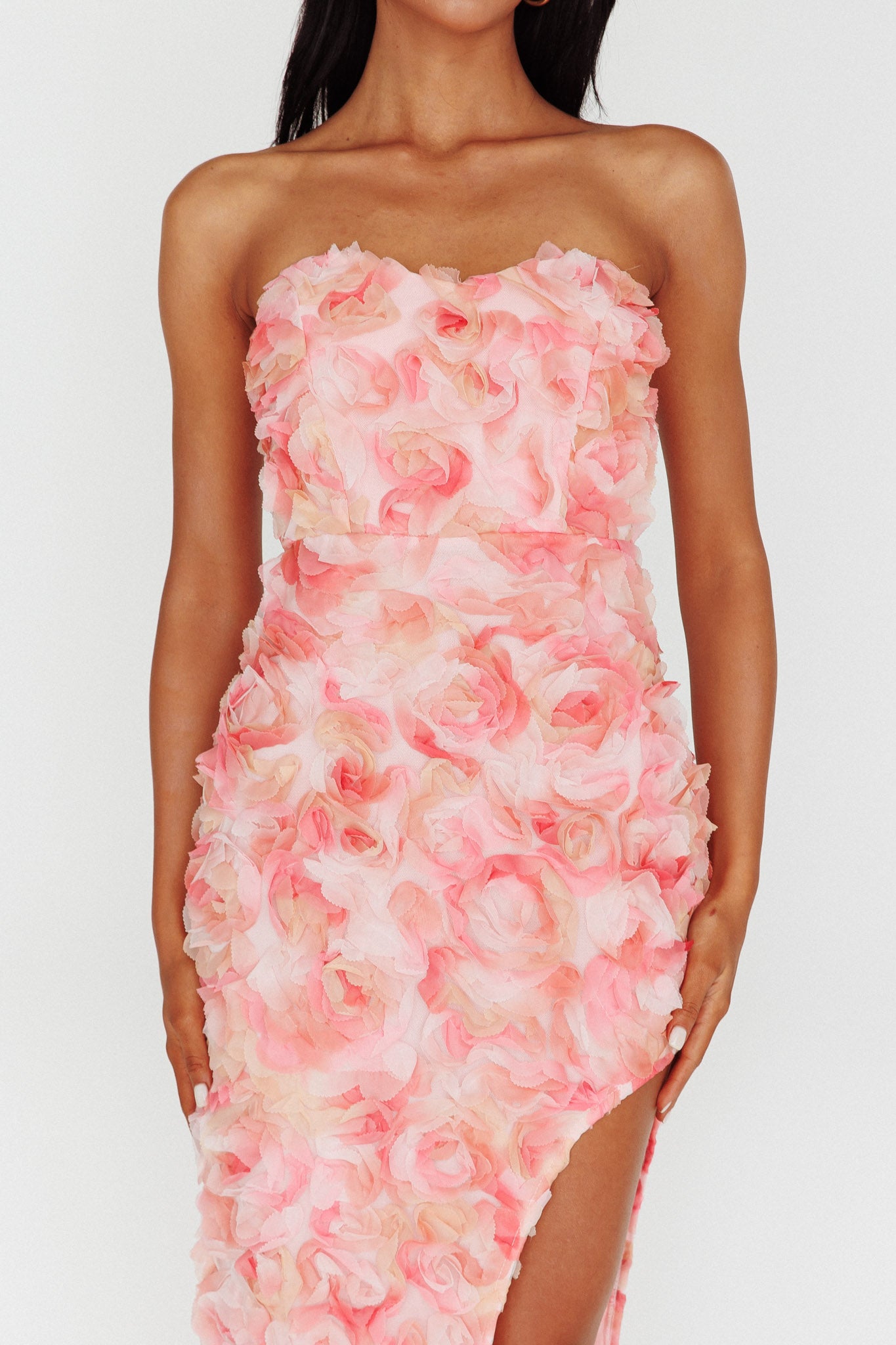 In Paris Embellished Midi Dress Pink by Selfie Leslie Australia
