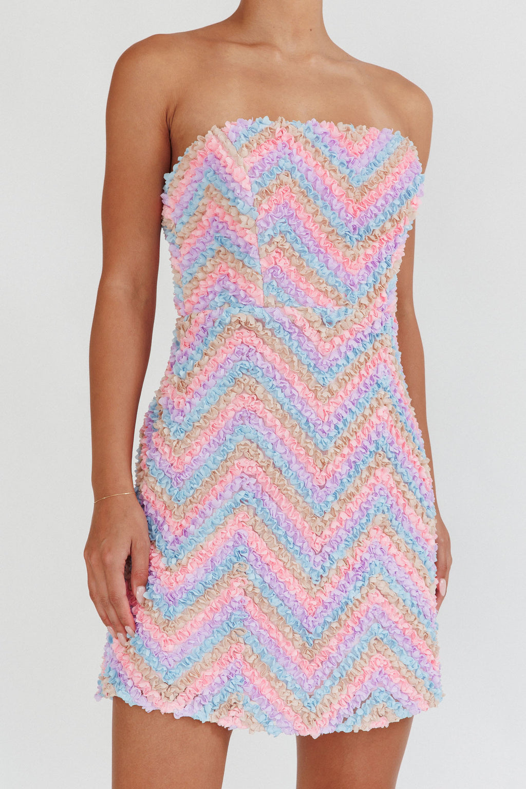 In Paris Embellished Chevron Mini Dress Lilac by Selfie Leslie Australia