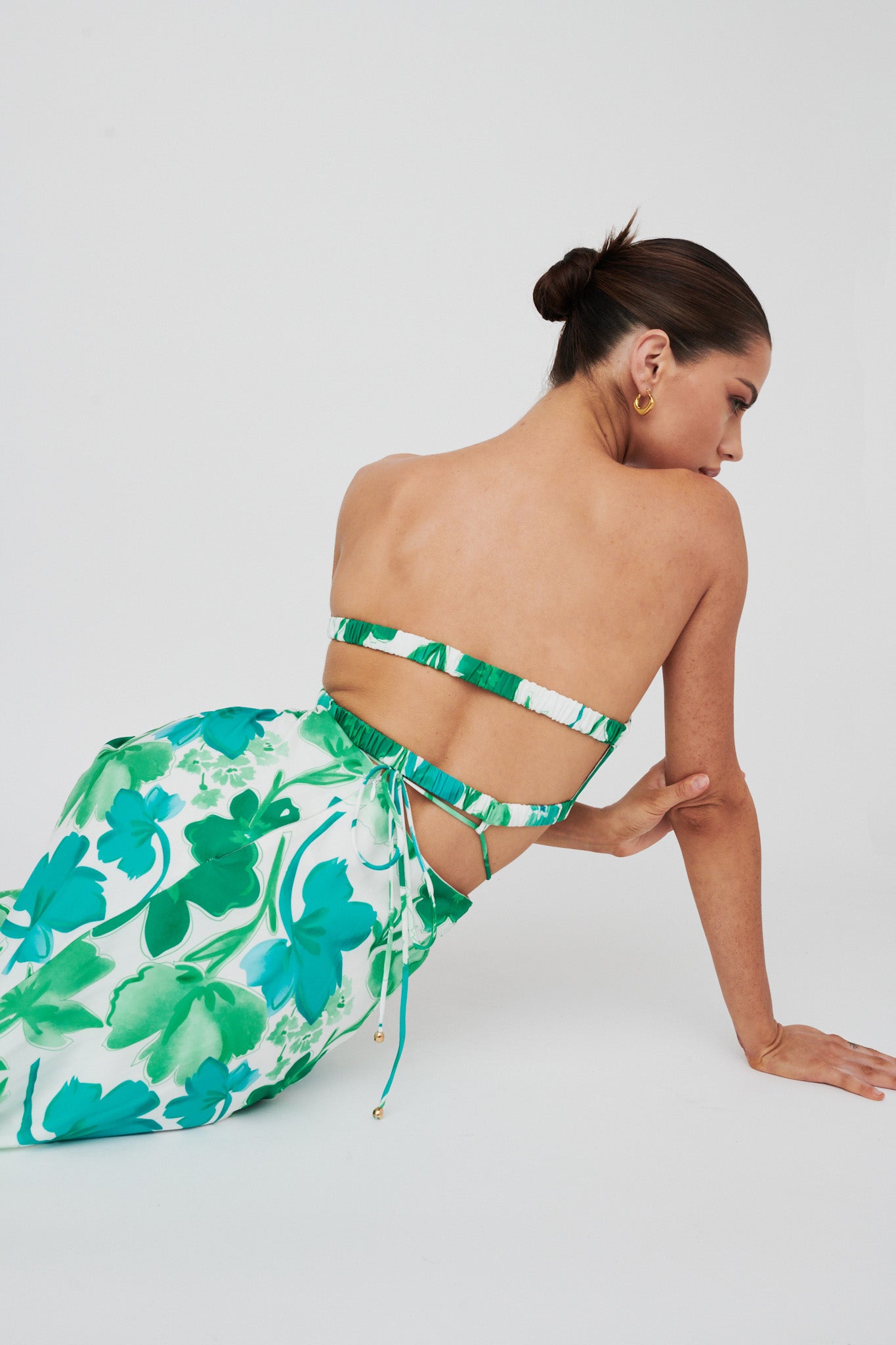 Tuscan Summers Strapless Cut-Out Midi Dress Green by Selfie Leslie Australia