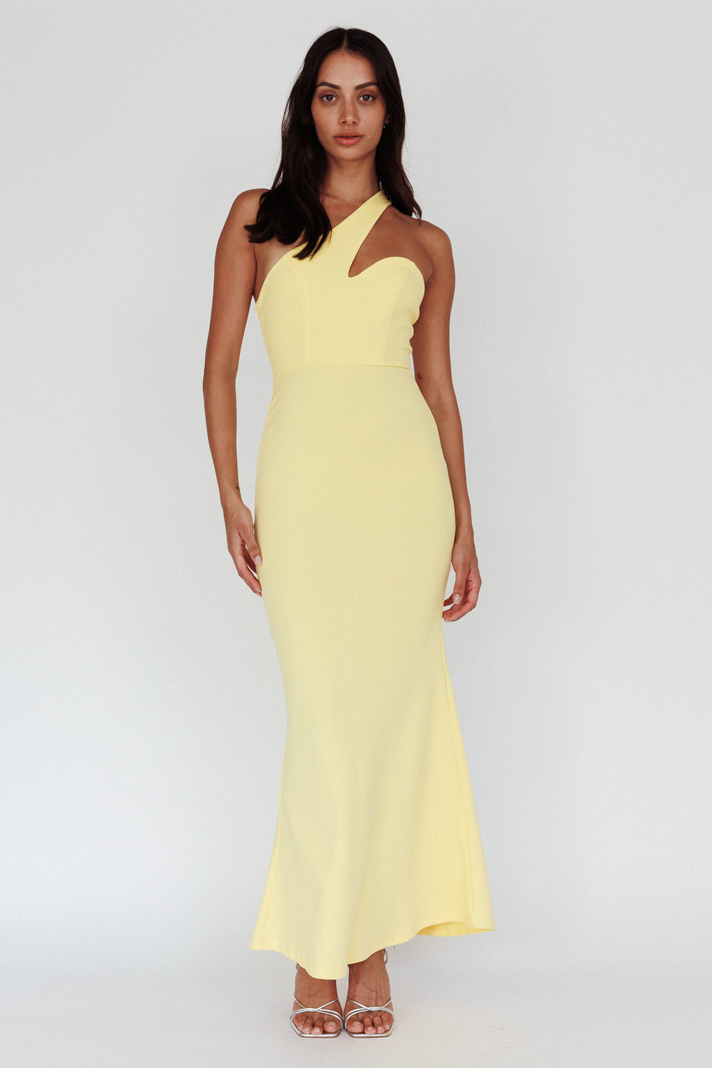 Shooting Stars One-Shoulder Maxi Dress Yellow by Selfie Leslie Australia