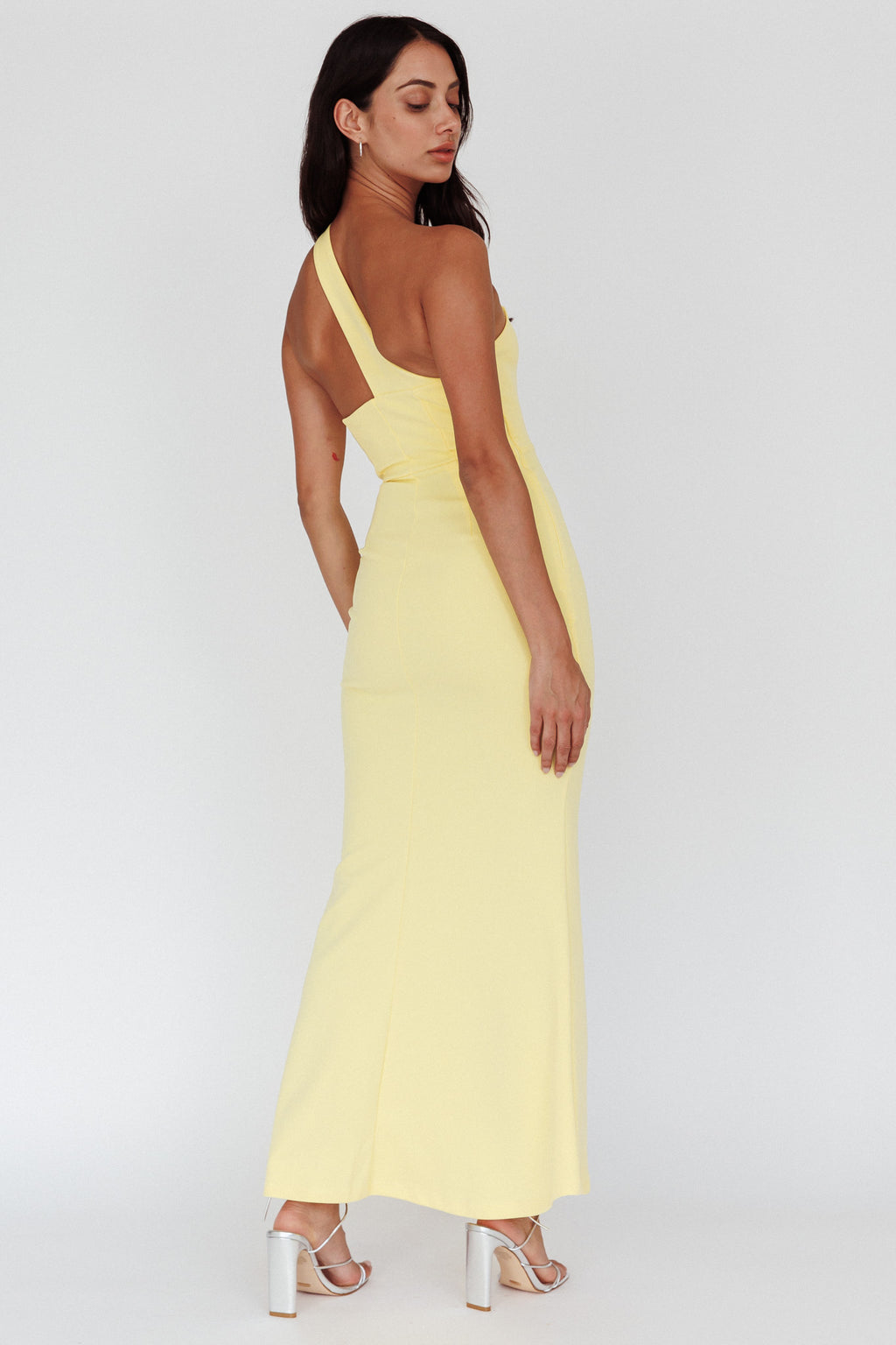 Shooting Stars One-Shoulder Maxi Dress Yellow by Selfie Leslie Australia