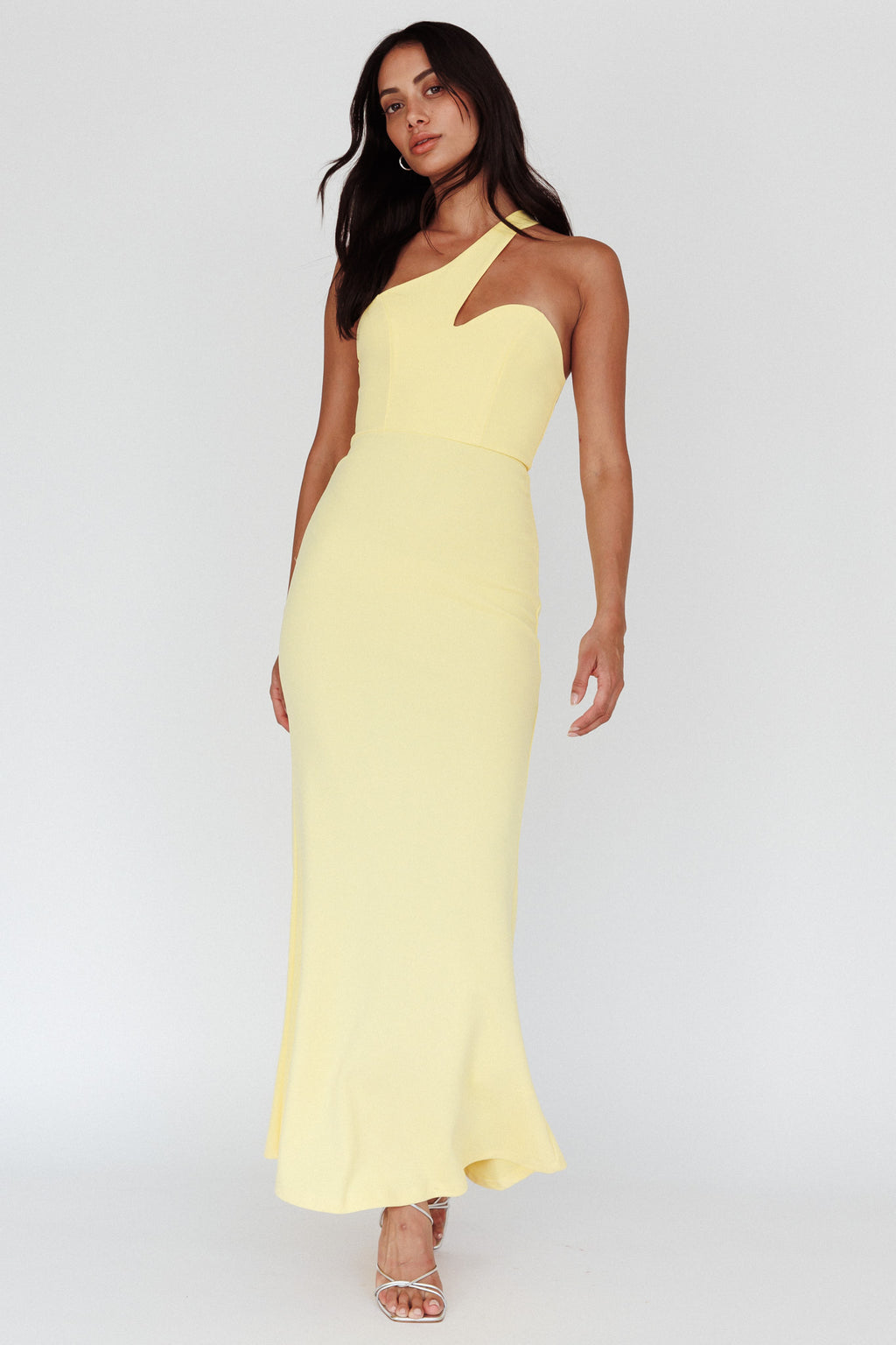 Shooting Stars One-Shoulder Maxi Dress Yellow by Selfie Leslie Australia