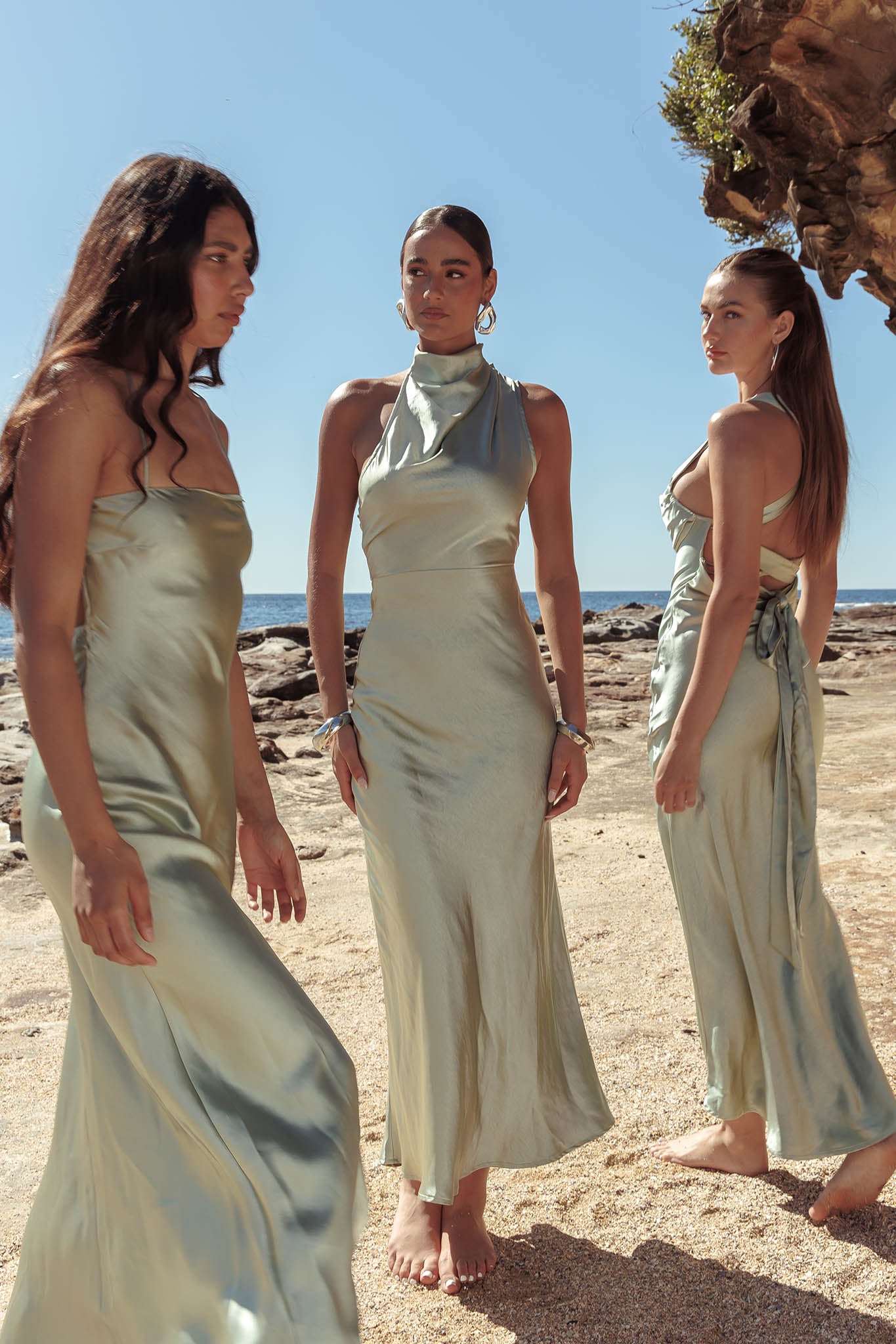 Shana Halterneck Maxi Dress Sage– Selfie Leslie Australia
