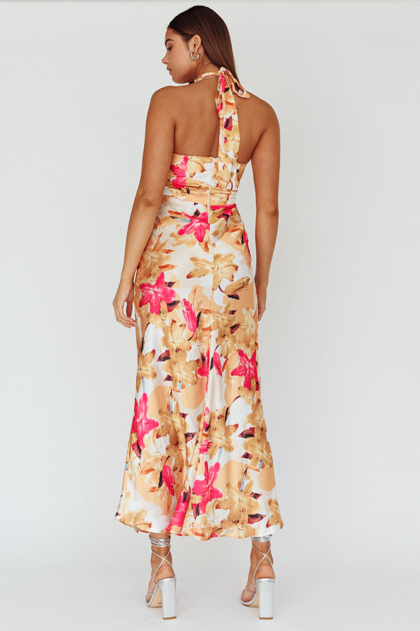 Shana Halterneck Maxi Dress Floral Pink by Selfie Leslie Australia