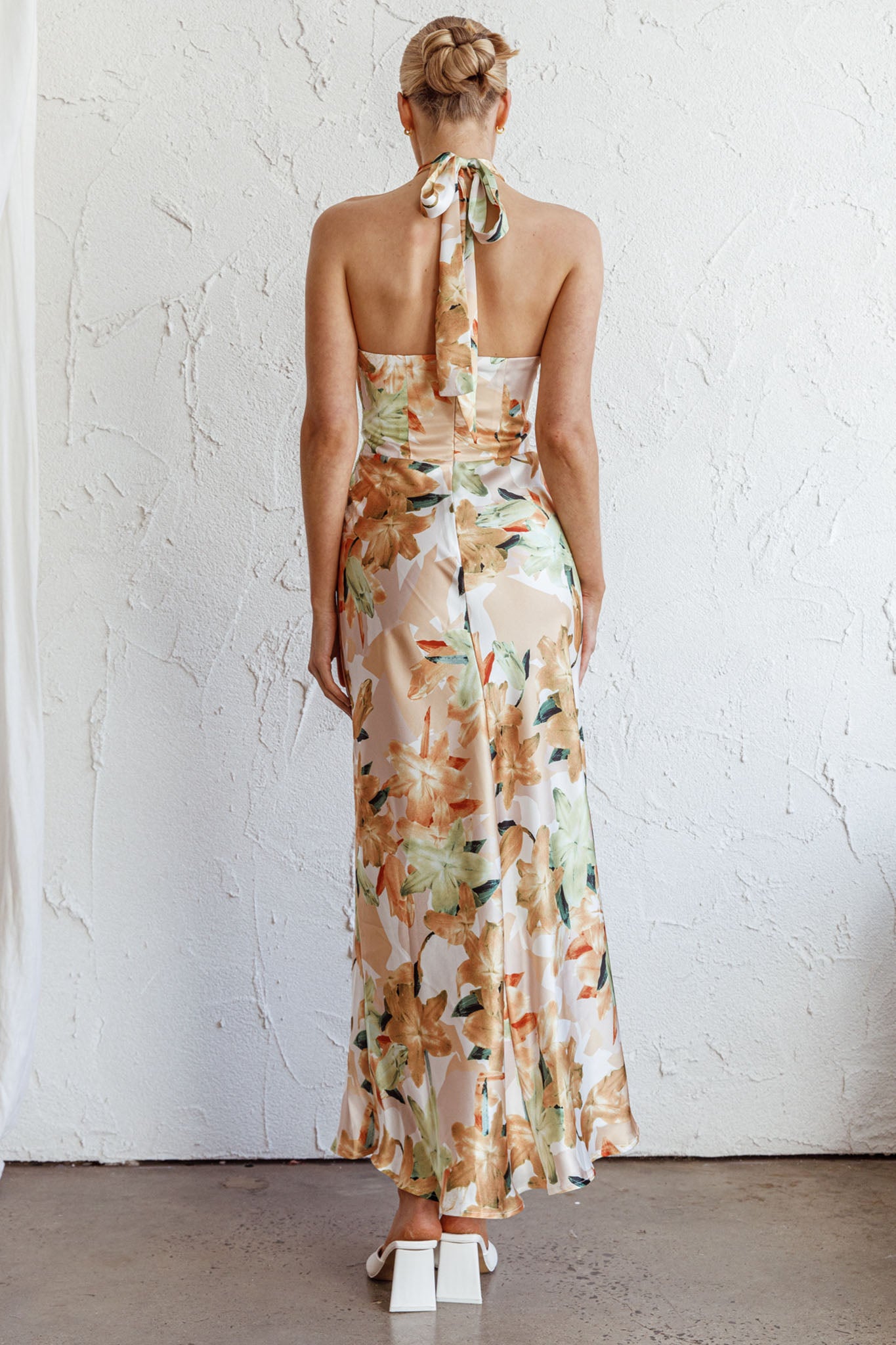 Shana Halterneck Maxi Dress Floral Yellow by Selfie Leslie Australia