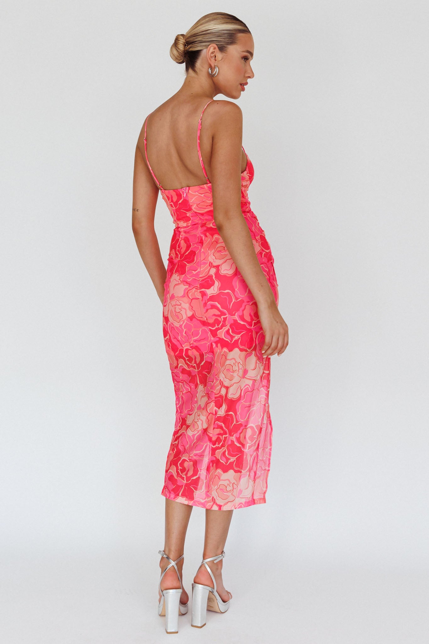 Westwood Split Front Maxi Dress Floral Pink by Selfie Leslie Australia