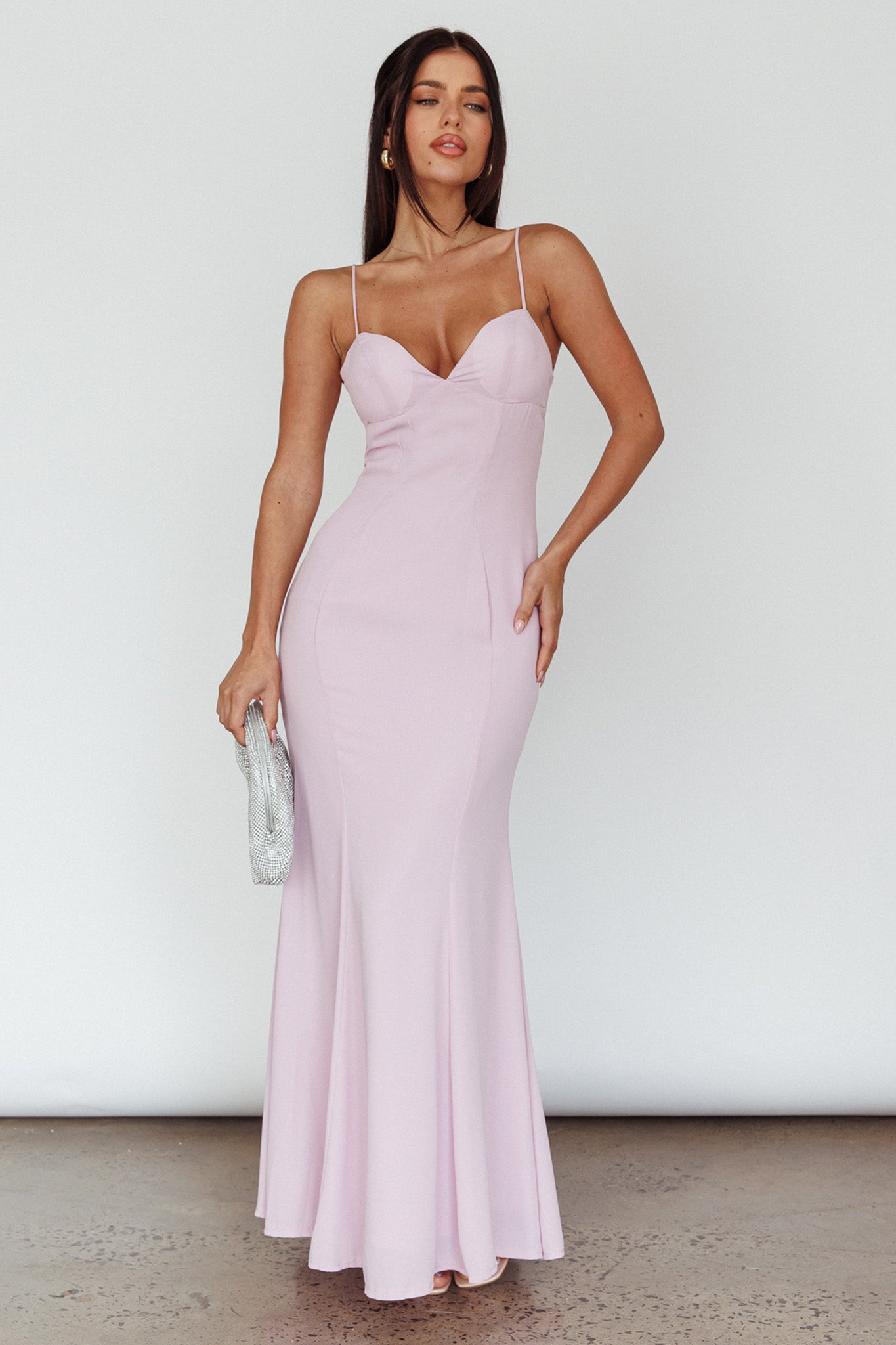 Dreaming Of Paris Bodycon Mermaid Maxi Dress Lilac by Selfie Leslie Australia