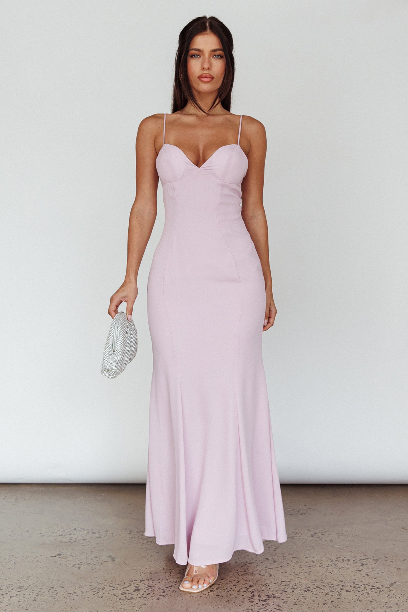 Dreaming Of Paris Bodycon Mermaid Maxi Dress Lilac by Selfie Leslie Australia
