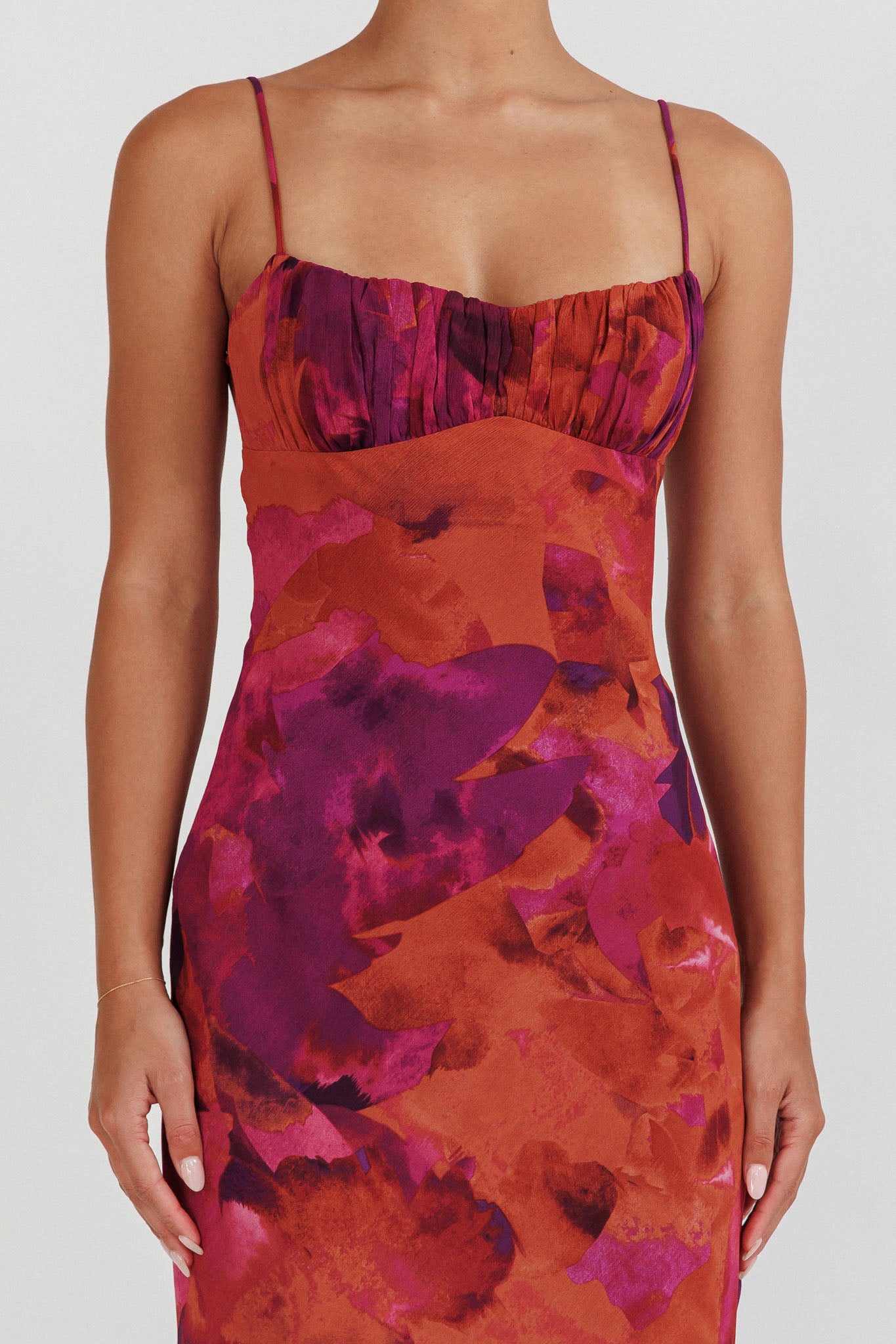 Nerida Low Back Twist Maxi Dress Dark Rose by Selfie Leslie Australia