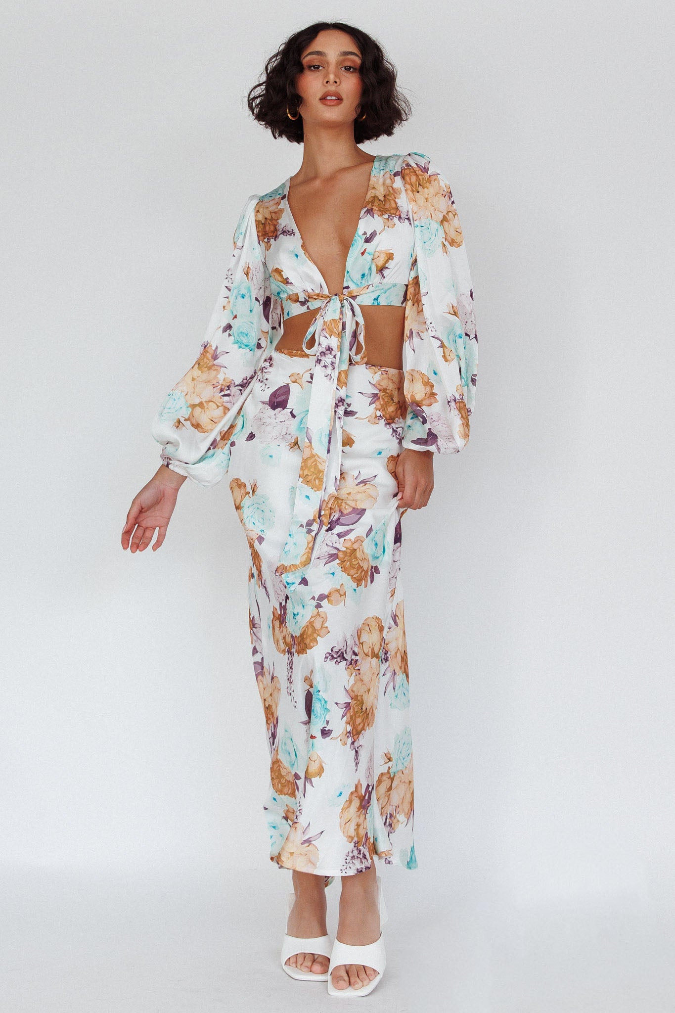 Meet Me In Fiji Maxi Skirt Floral Yellow by Selfie Leslie Australia
