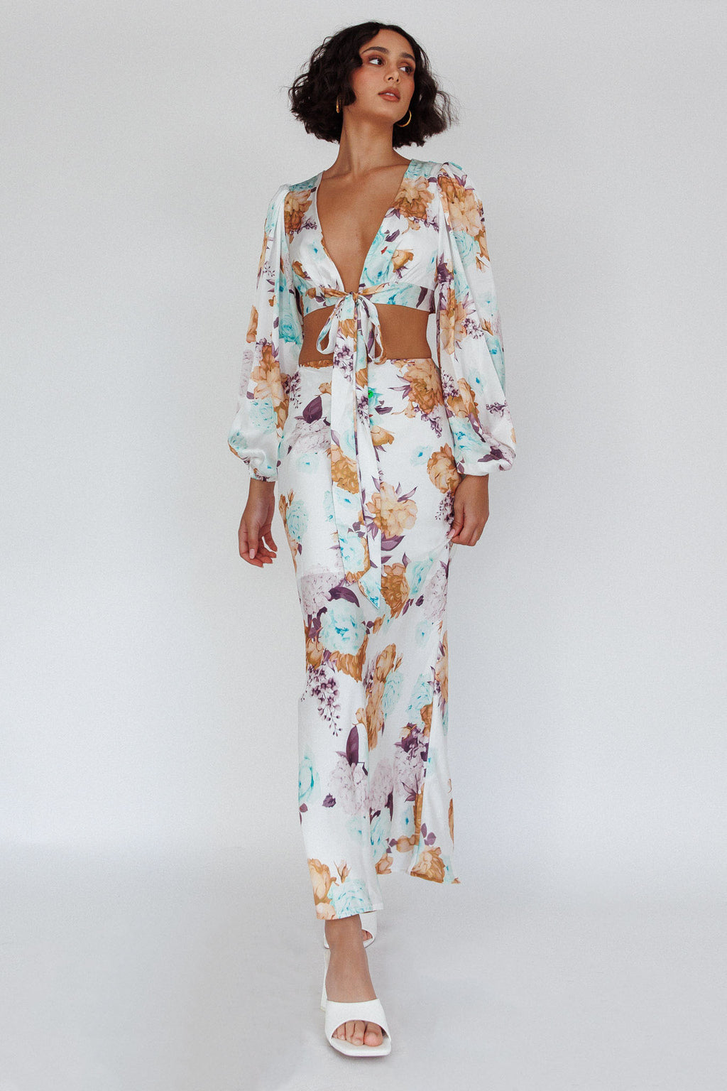 Meet Me In Fiji Maxi Skirt Floral Yellow by Selfie Leslie Australia