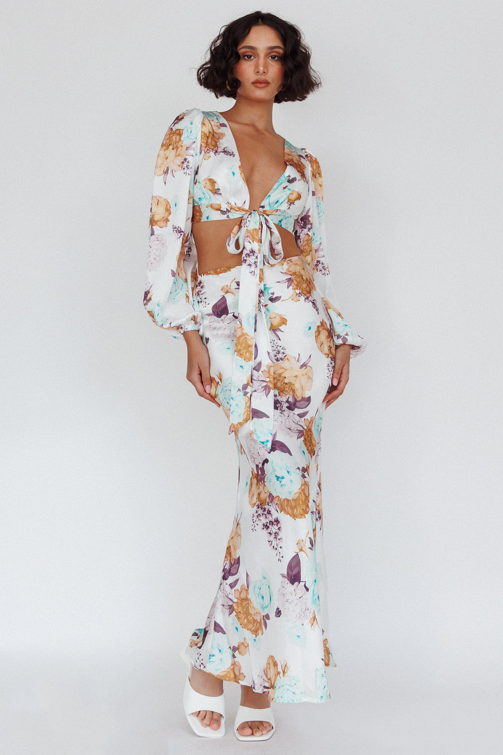 Meet Me In Fiji Maxi Skirt Floral Yellow by Selfie Leslie Australia