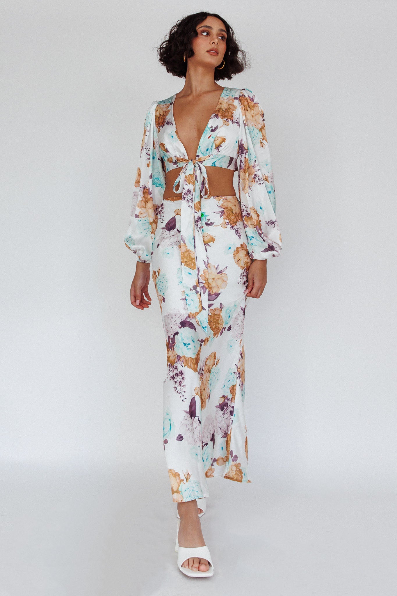 Meet Me In Fiji Tied Top Floral Yellow by Selfie Leslie Australia