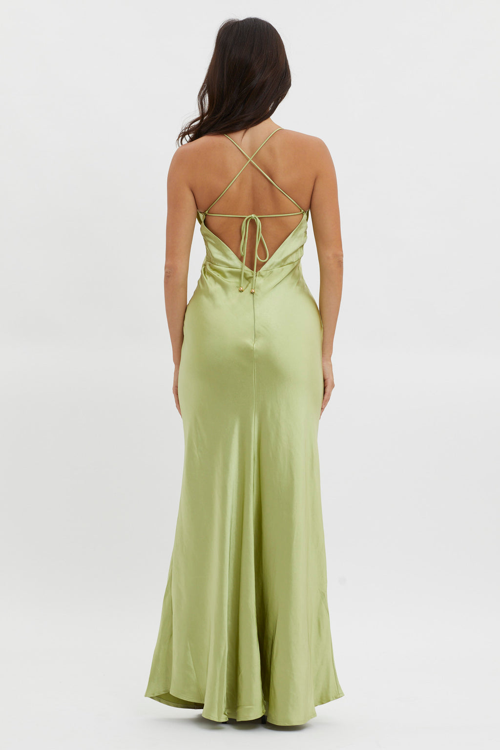 Alora Tie-Up Back Maxi Dress Olive by Selfie Leslie Australia