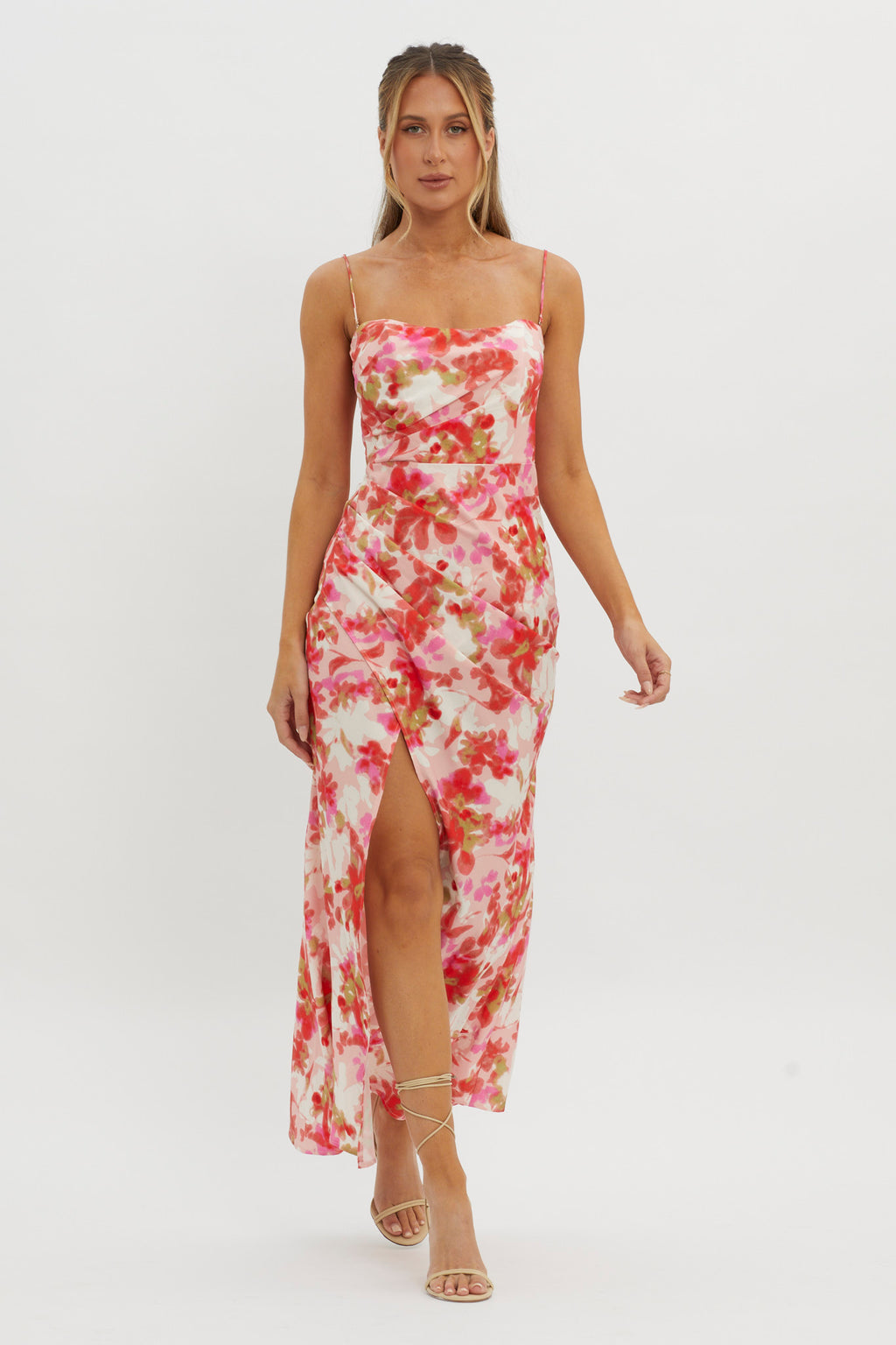 Marianna Twist Back Maxi Dress Pink by Selfie Leslie Australia