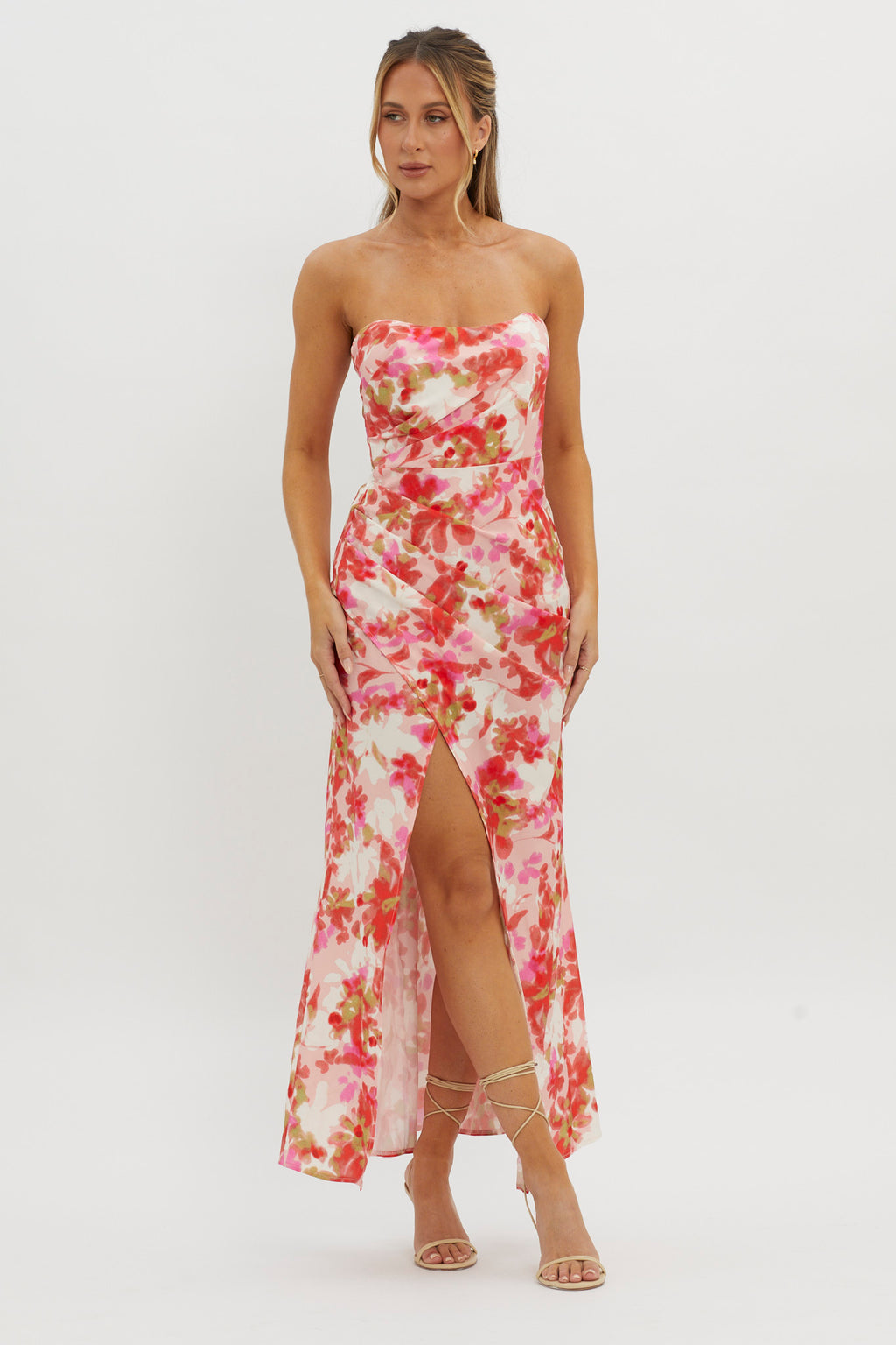 Marianna Twist Back Maxi Dress Pink by Selfie Leslie Australia