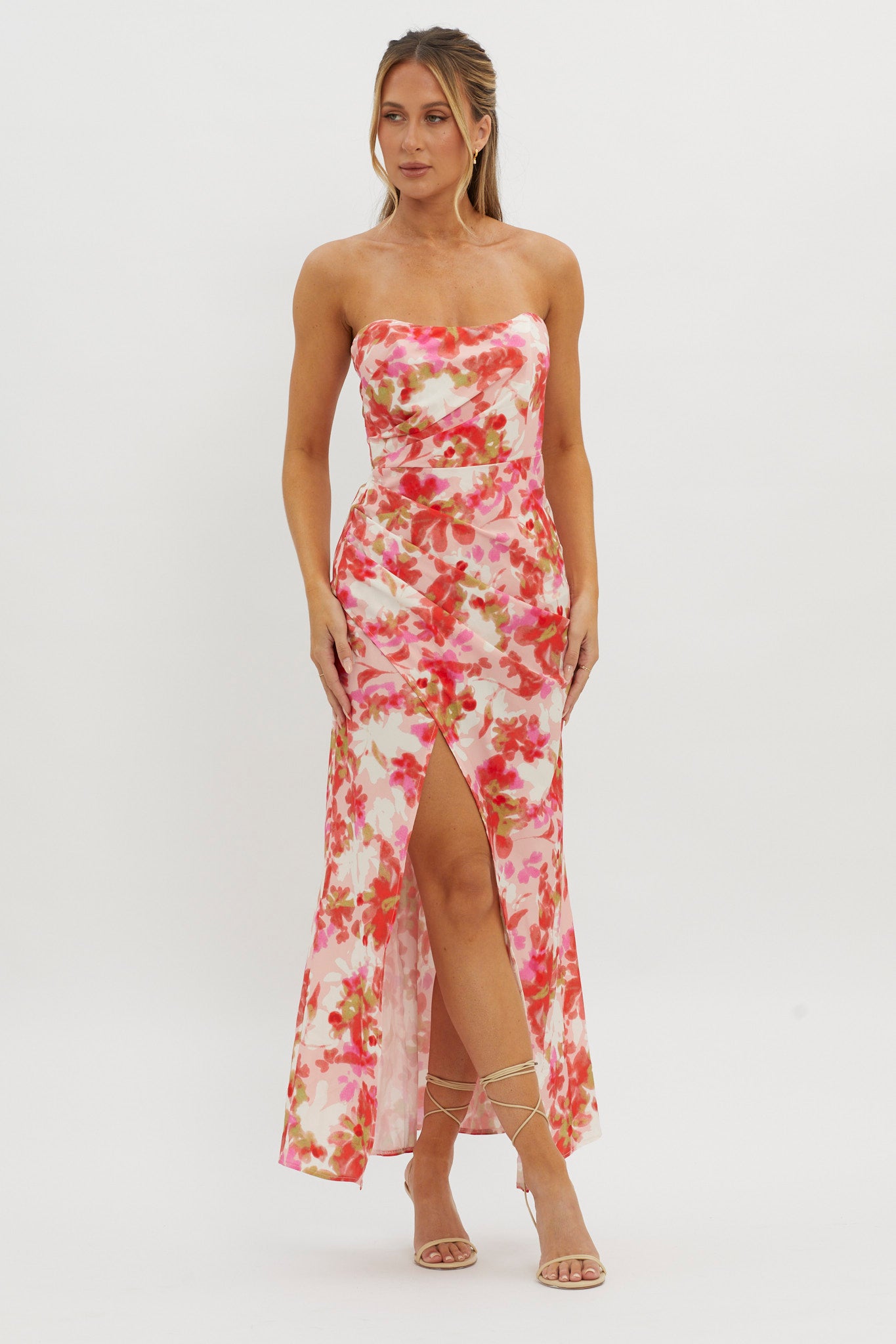 Marianna Twist Back Maxi Dress Pink by Selfie Leslie Australia