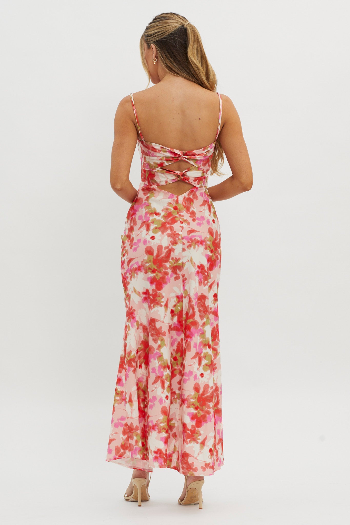 Marianna Twist Back Maxi Dress Pink by Selfie Leslie Australia