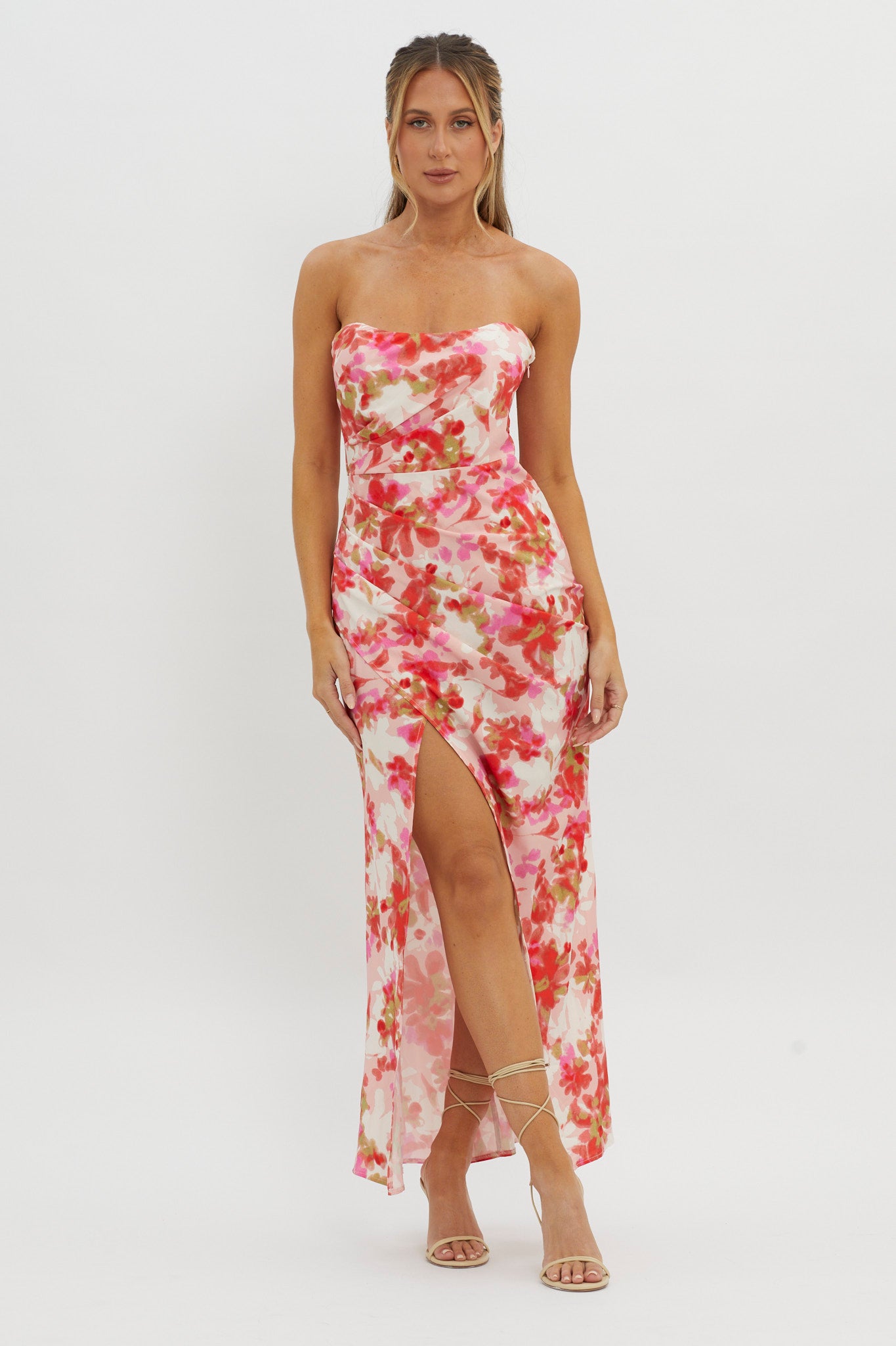 Marianna Twist Back Maxi Dress Pink by Selfie Leslie Australia