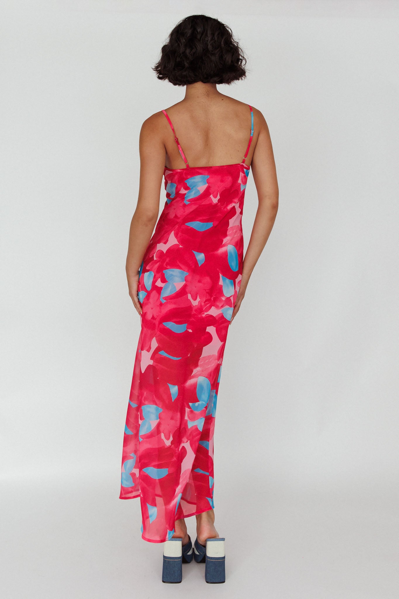 Stasi Cami Strap Midi Dress Floral Pink by Selfie Leslie Australia