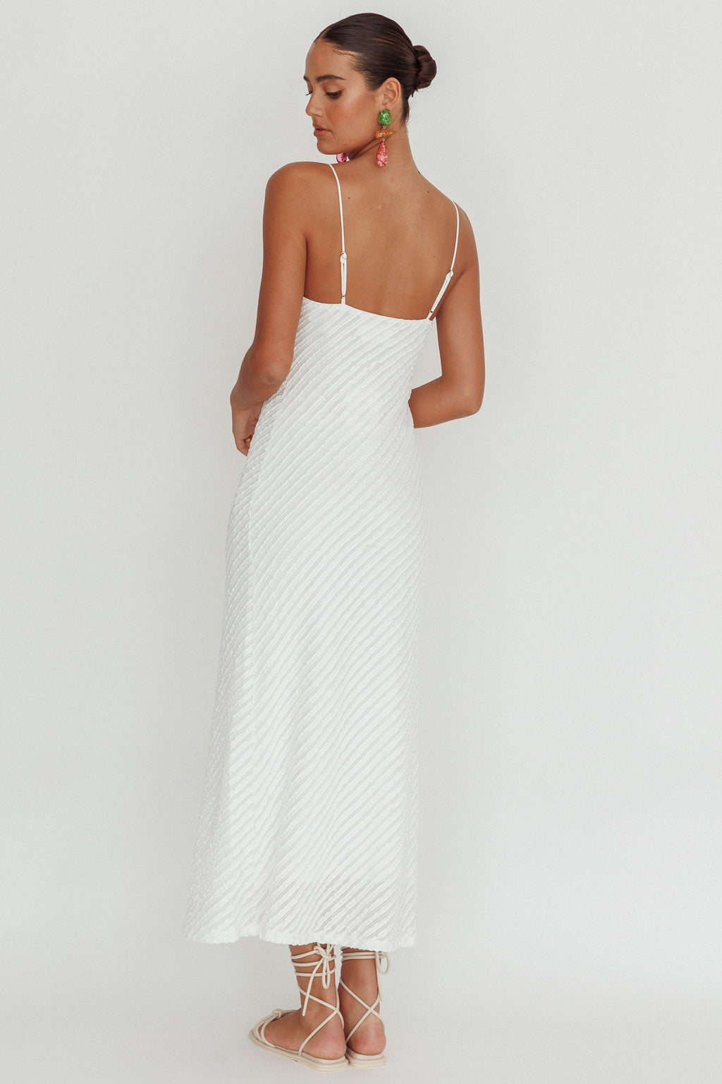 Stasi Textured Maxi Dress White by Selfie Leslie Australia