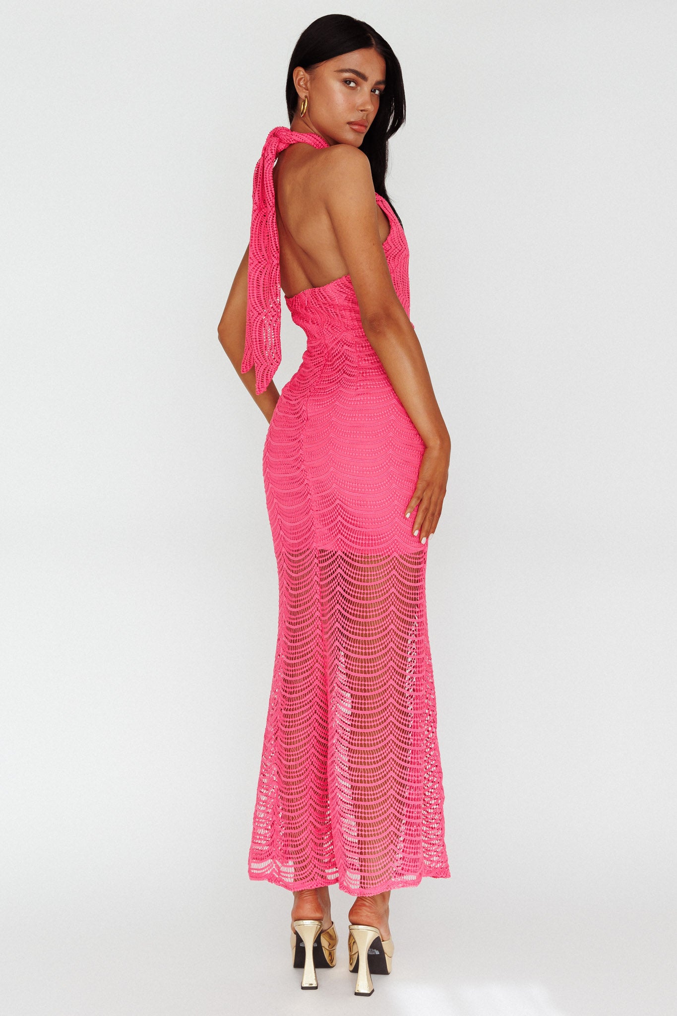 Costa Halterneck Midi Dress Pink by Selfie Leslie Australia