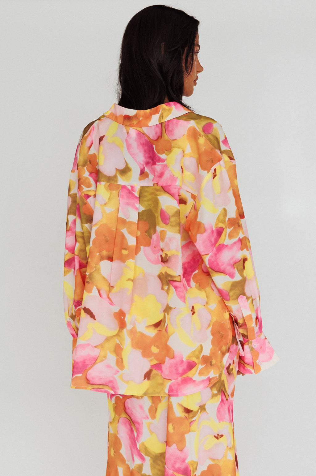 Vacation Long Sleeve Flared Cuff Shirt Pink/Yellow by Selfie Leslie Australia