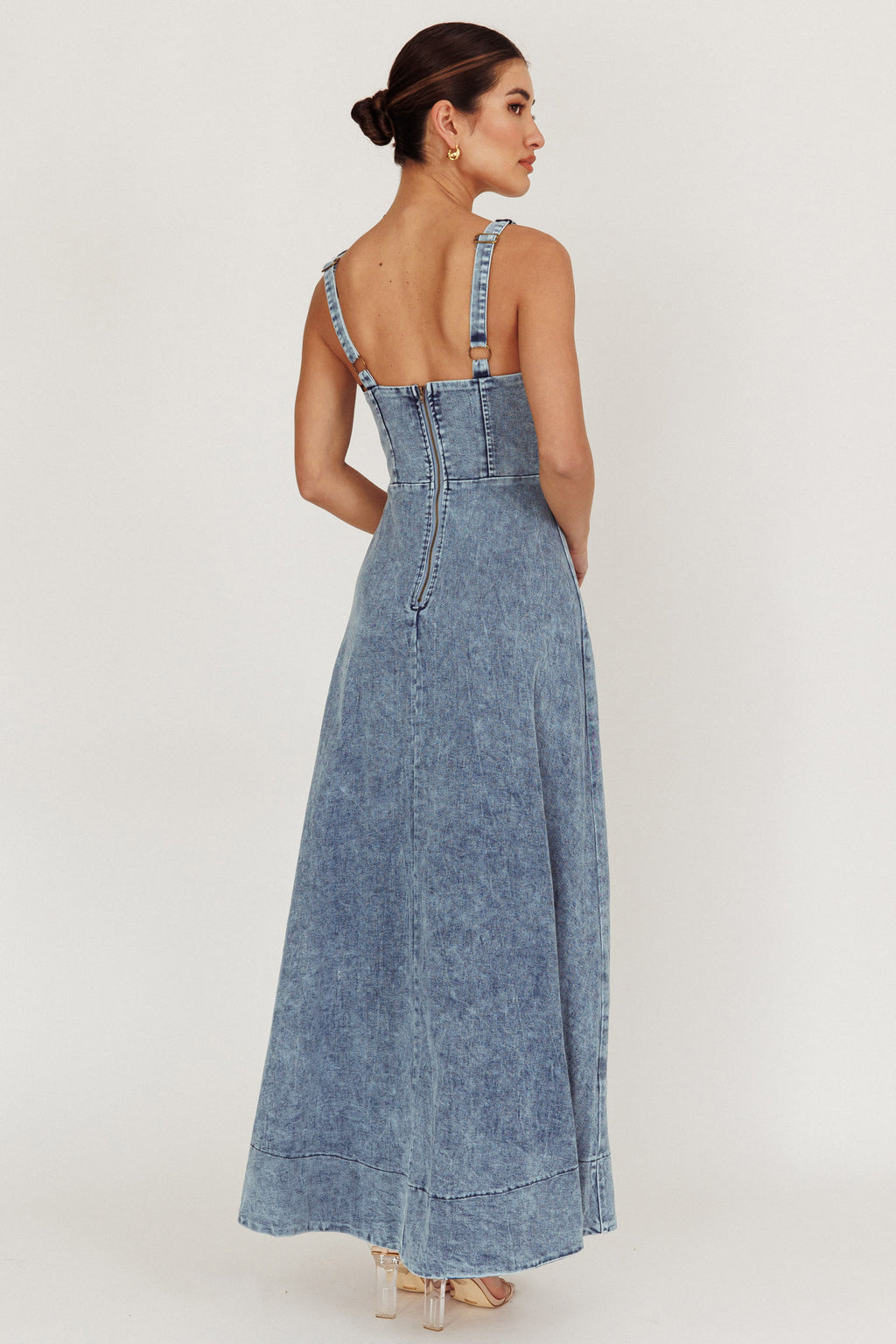Talissa A-Line Maxi Denim Dress Blue by Selfie Leslie Australia