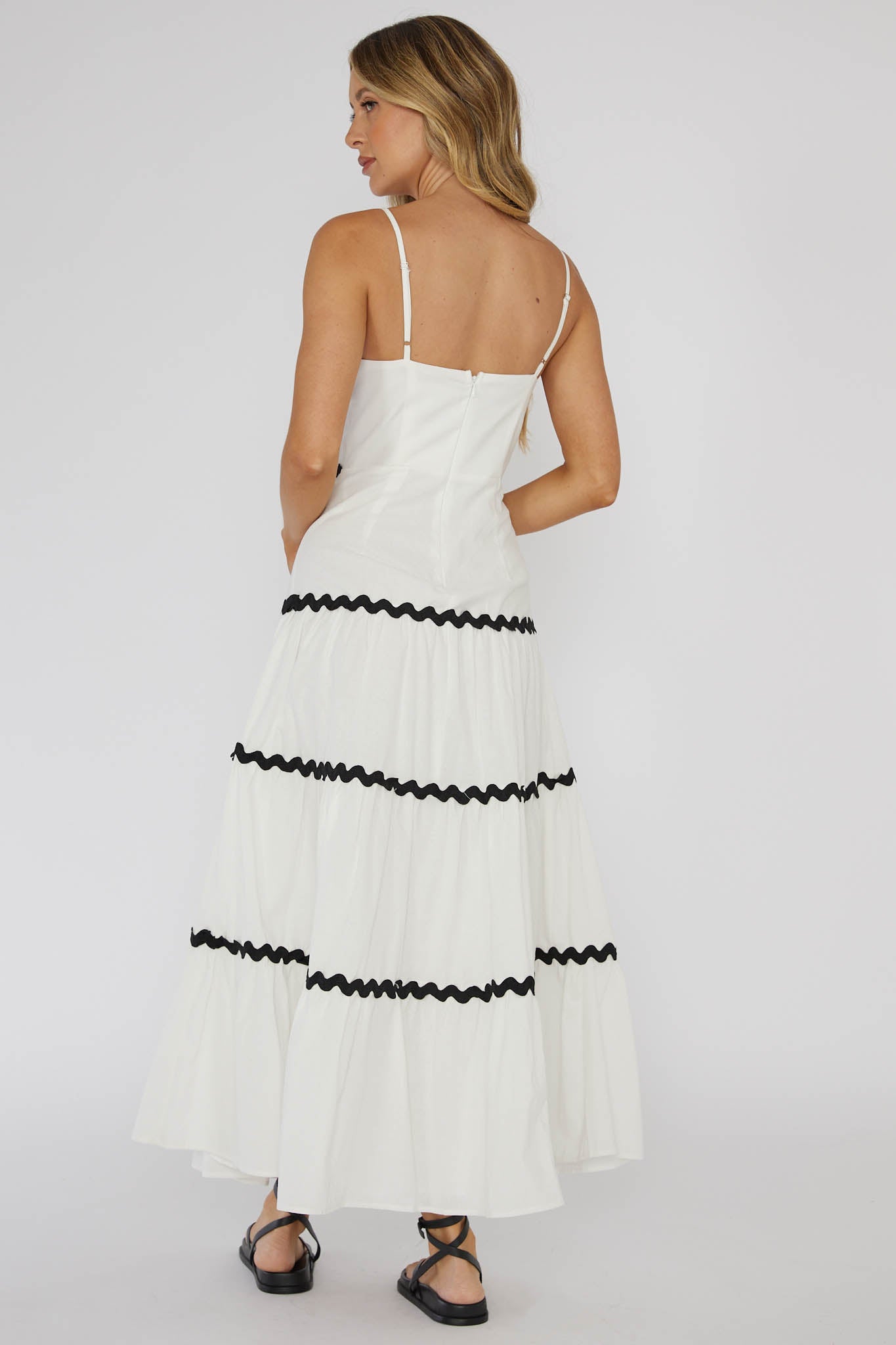Confidante Ric Rac Trim Maxi Dress White by Selfie Leslie Australia