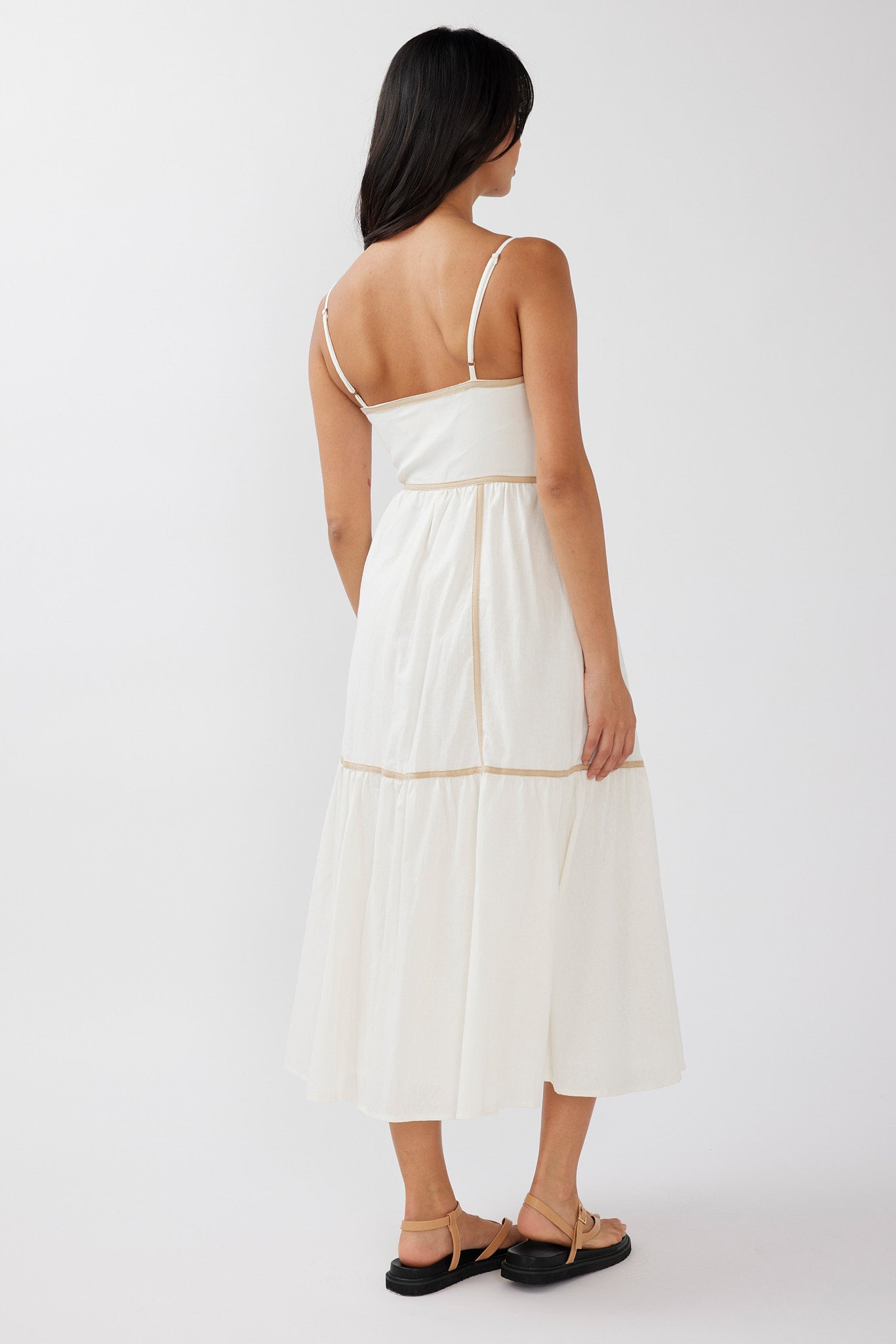 Confidante Piping Trim Midi Dress White by Selfie Leslie Australia