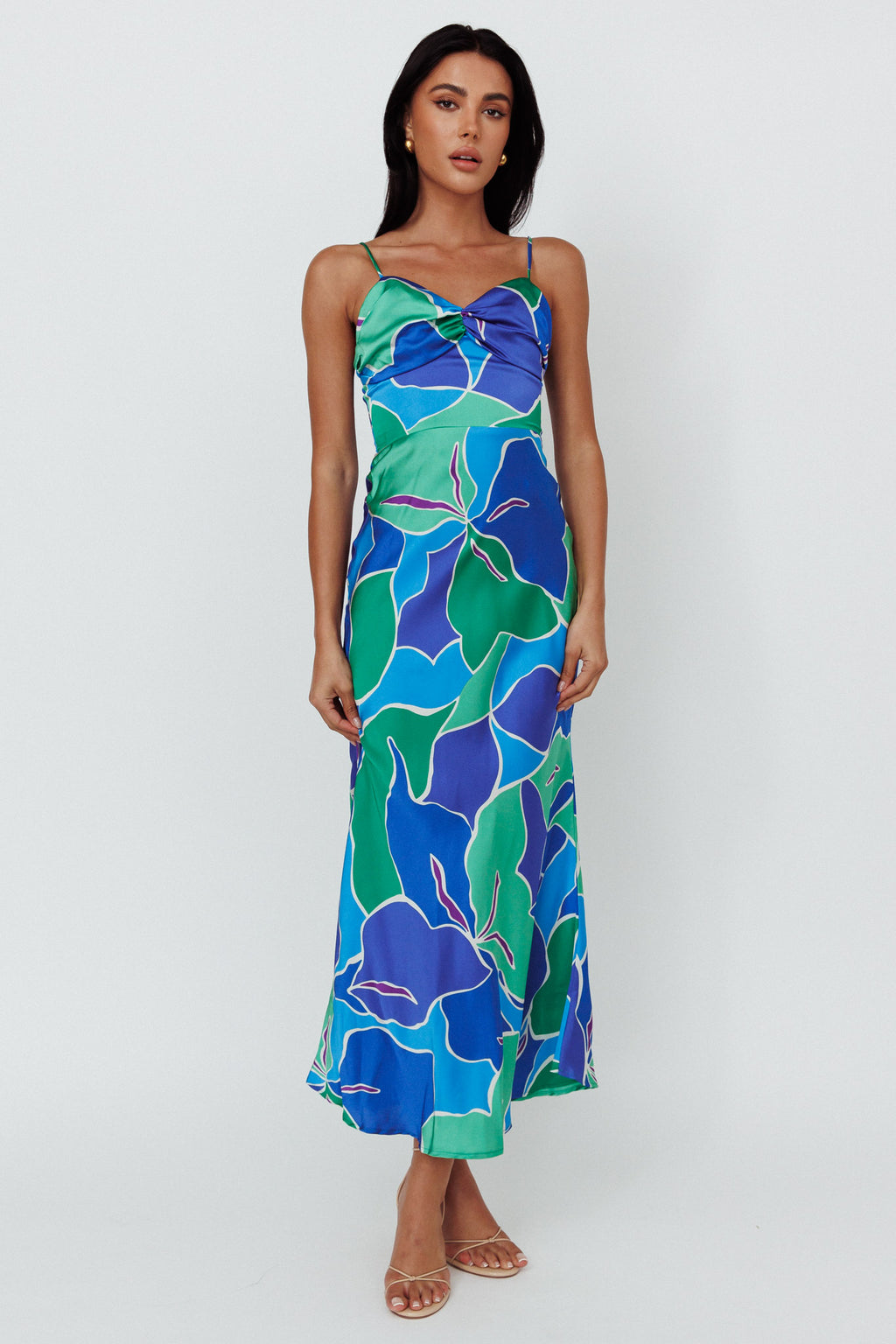 Hula Sweetheart Midi Dress Floral Blue by Selfie Leslie Australia