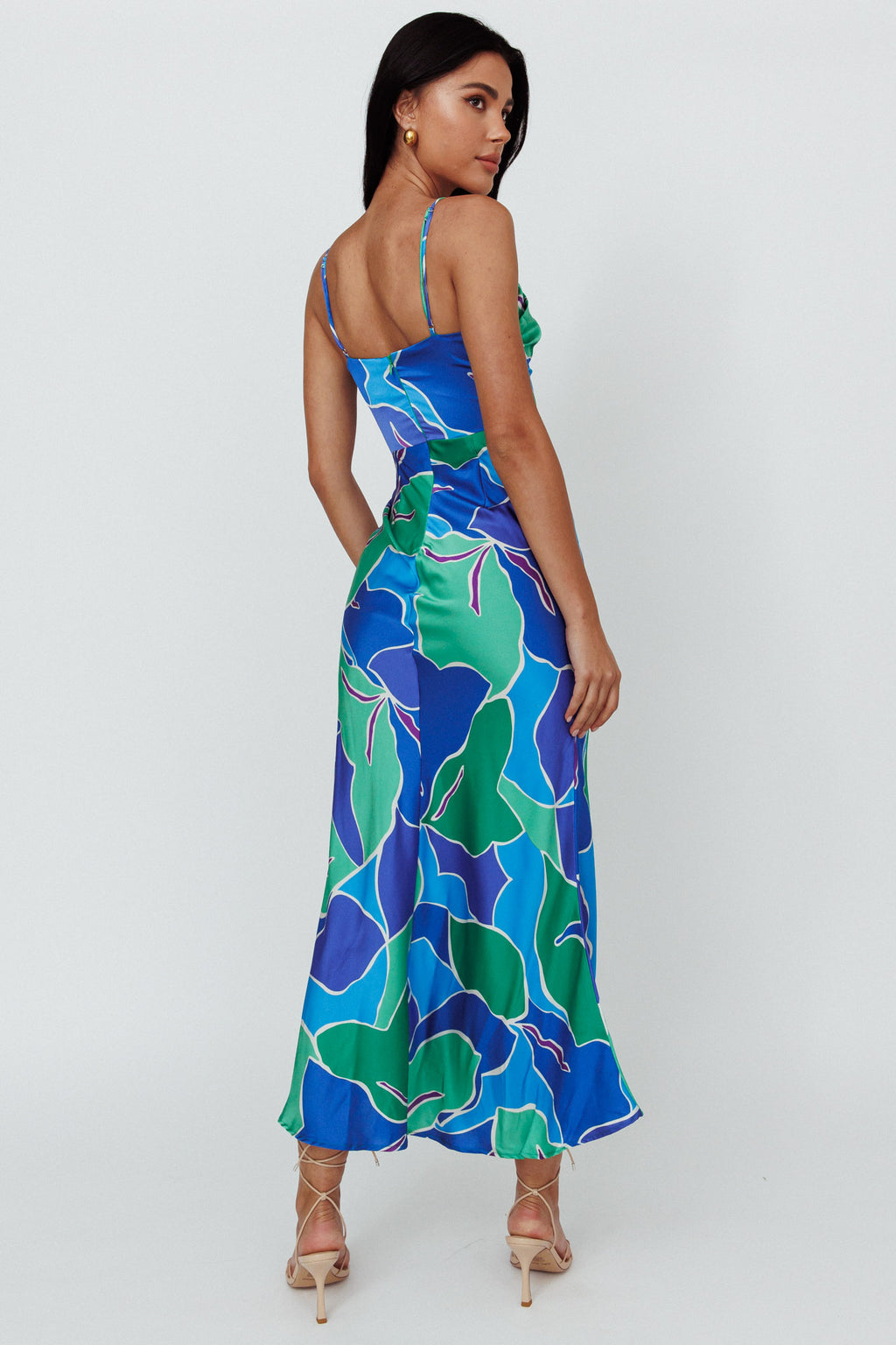 Hula Sweetheart Midi Dress Floral Blue by Selfie Leslie Australia