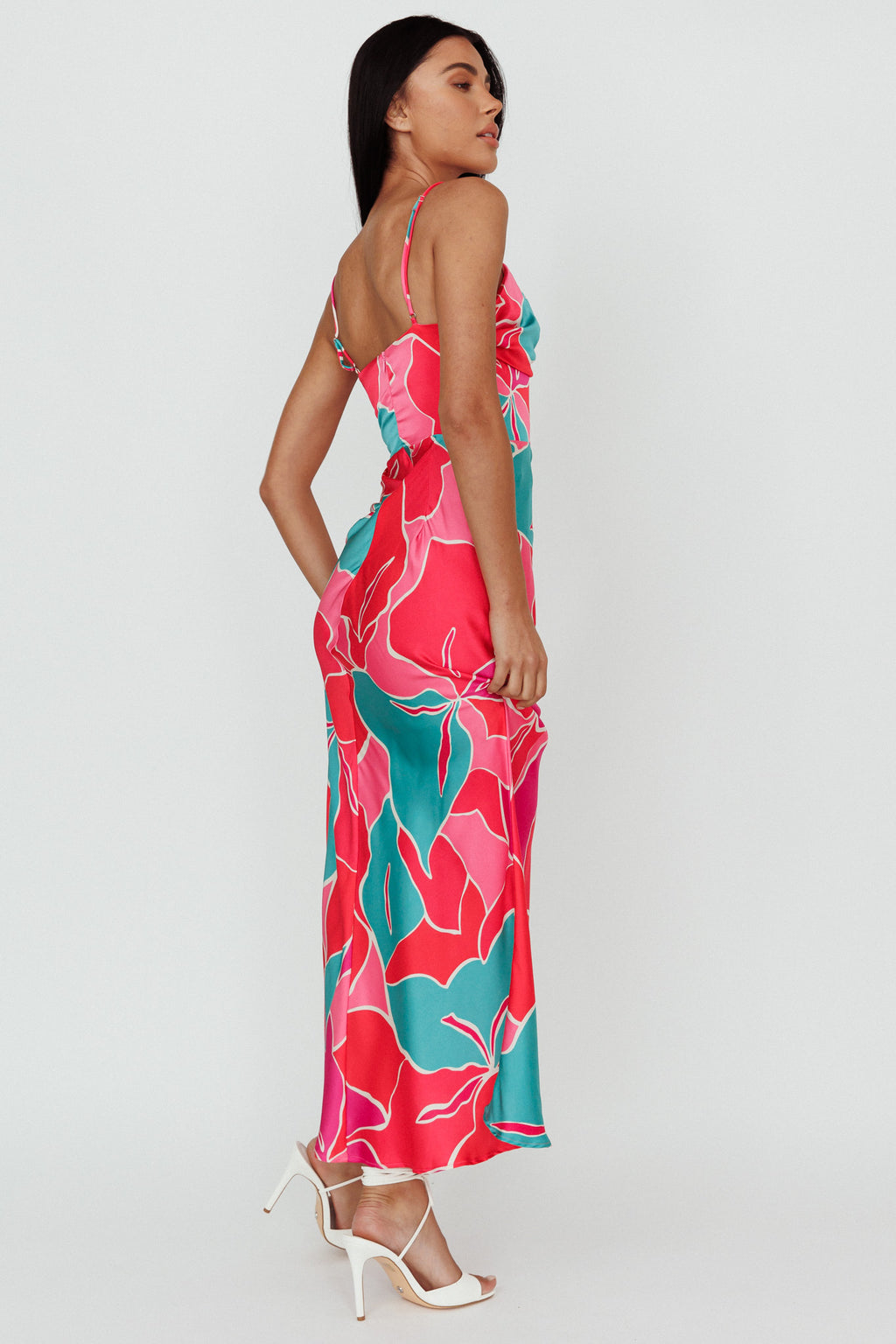 Hula Sweetheart Midi Dress Floral Red by Selfie Leslie Australia