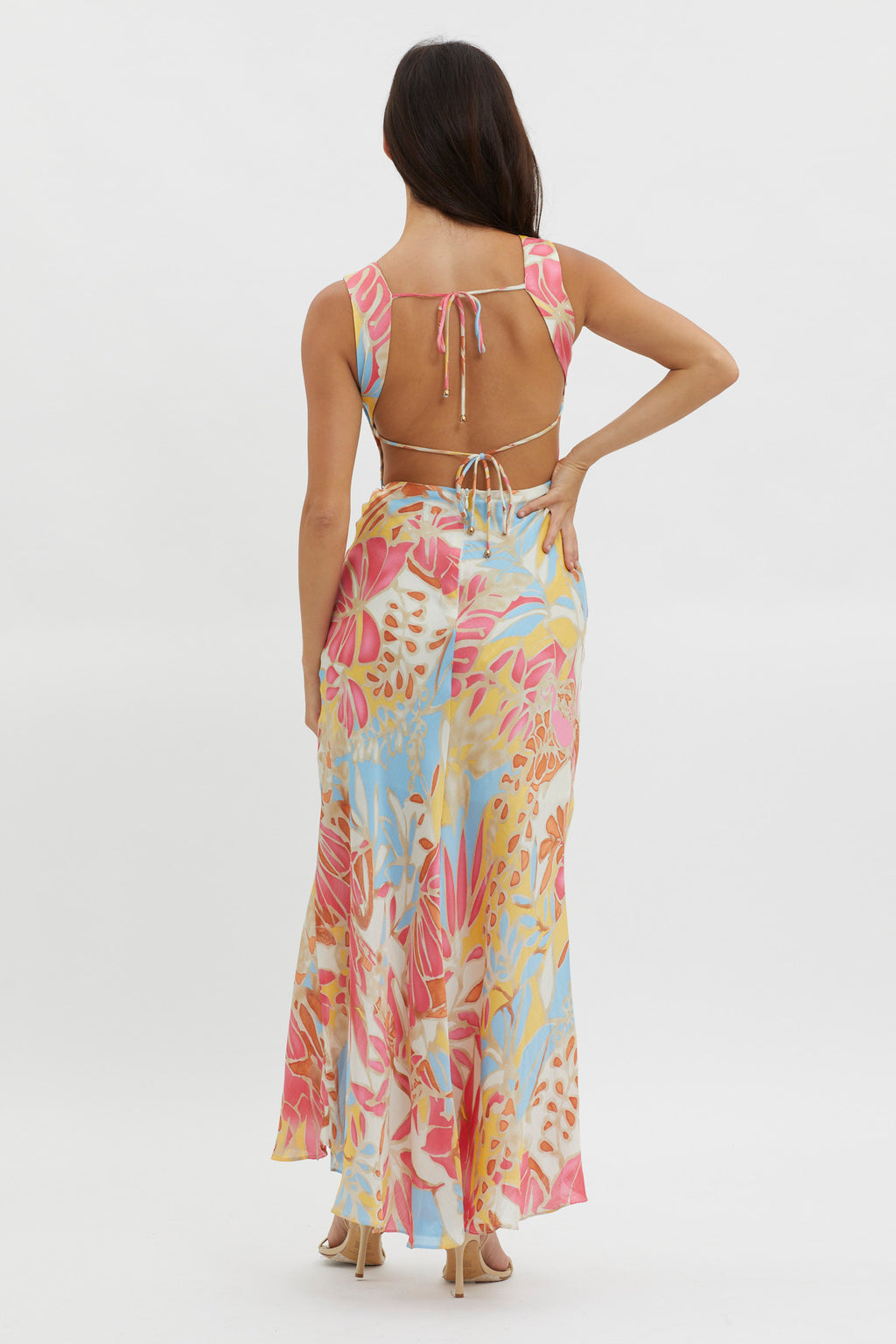 Casuarina Gathered Bust Midi Dress Blue by Selfie Leslie Australia