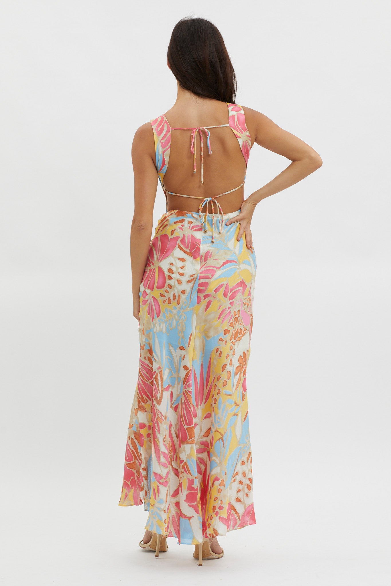 Casuarina Gathered Bust Midi Dress Blue by Selfie Leslie Australia