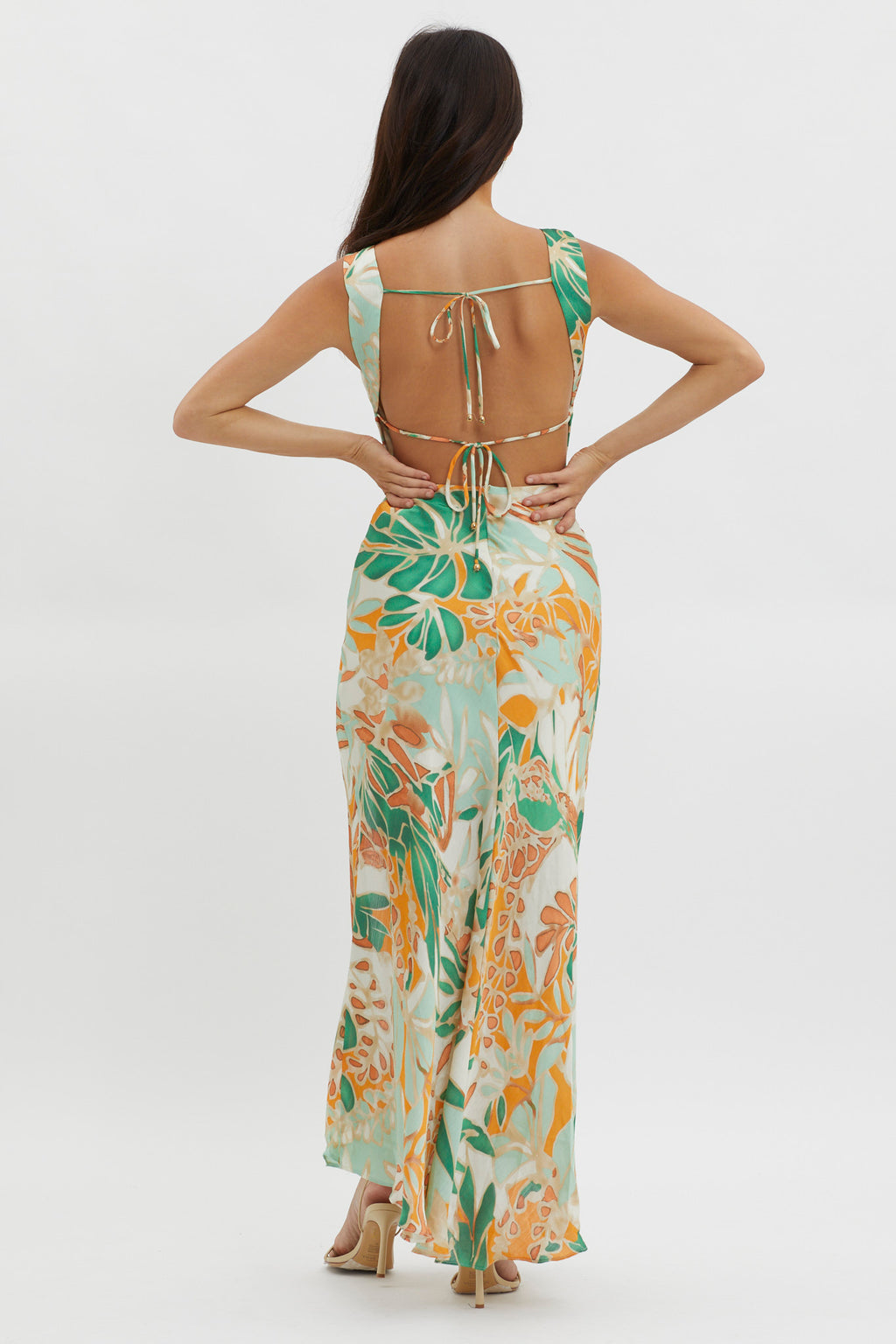 Casuarina Gathered Bust Midi Dress Green by Selfie Leslie Australia