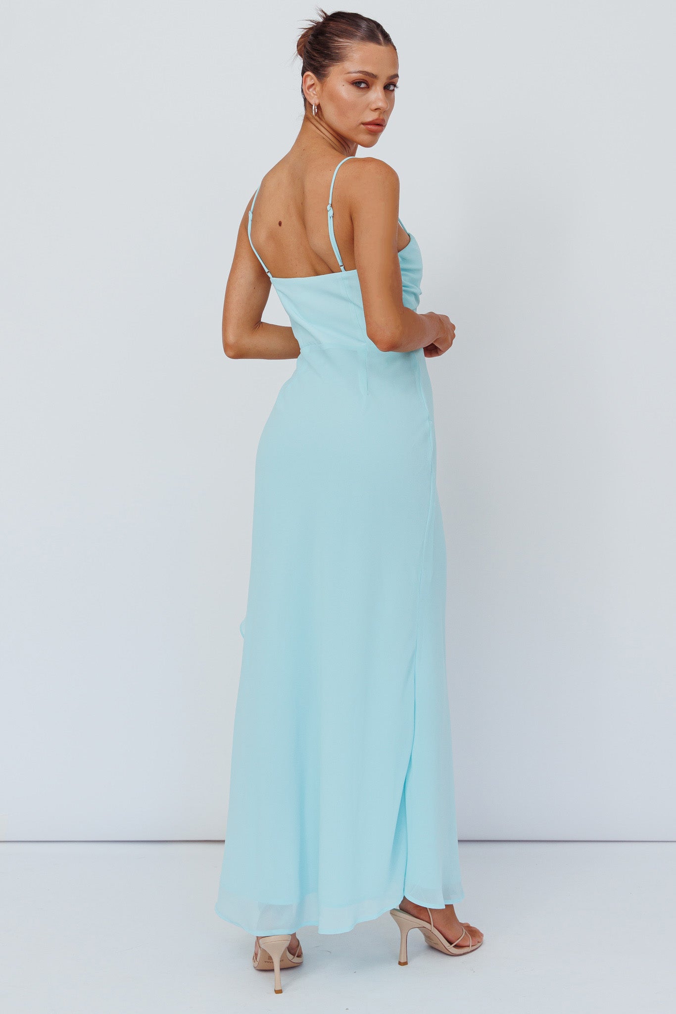 Jayna Ruffle Trim Split Dress Mint by Selfie Leslie Australia