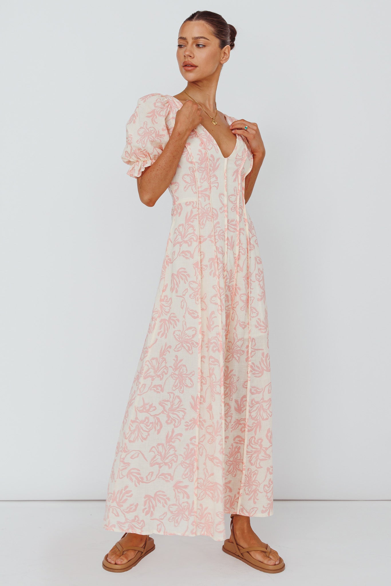 Sitting Pretty Pintuck Pleat Puff Sleeve Dress Pink by Selfie Leslie Australia