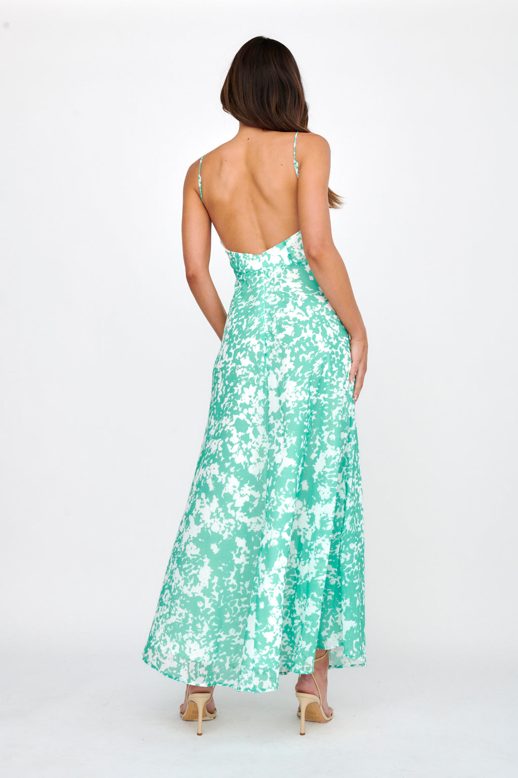 Huda U-Wire Bust Low Back Maxi Dress Green by Selfie Leslie Australia